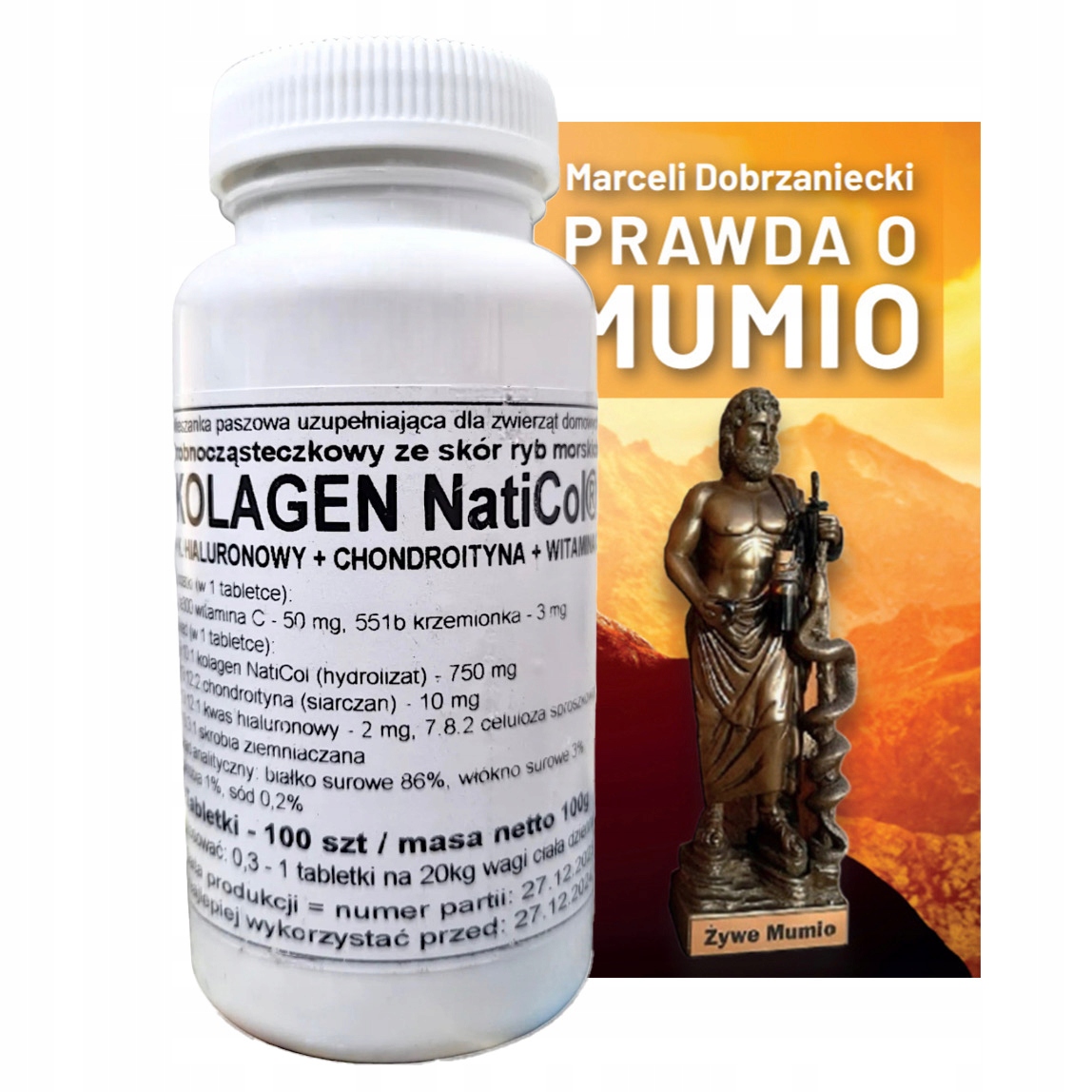 Zestaw-1) NatiCol Kolagen Podkowa 1 szt. 2)broszura o mumio 1 szt