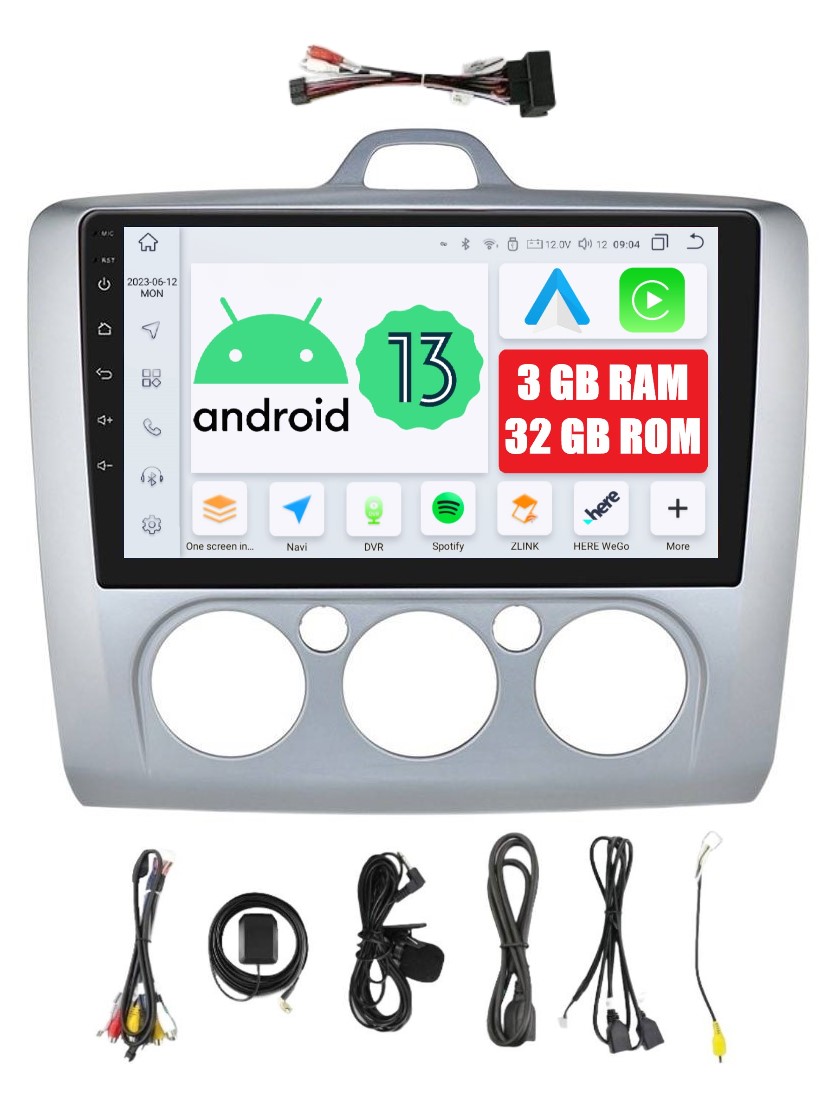 Navigace Rádio 2DIN Android Ford Focus MK2 2 II 3/32 Gb Dsp Carplay