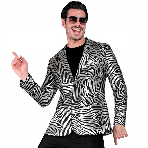 Sako zebra vzor zebry černo-stříbrné XL