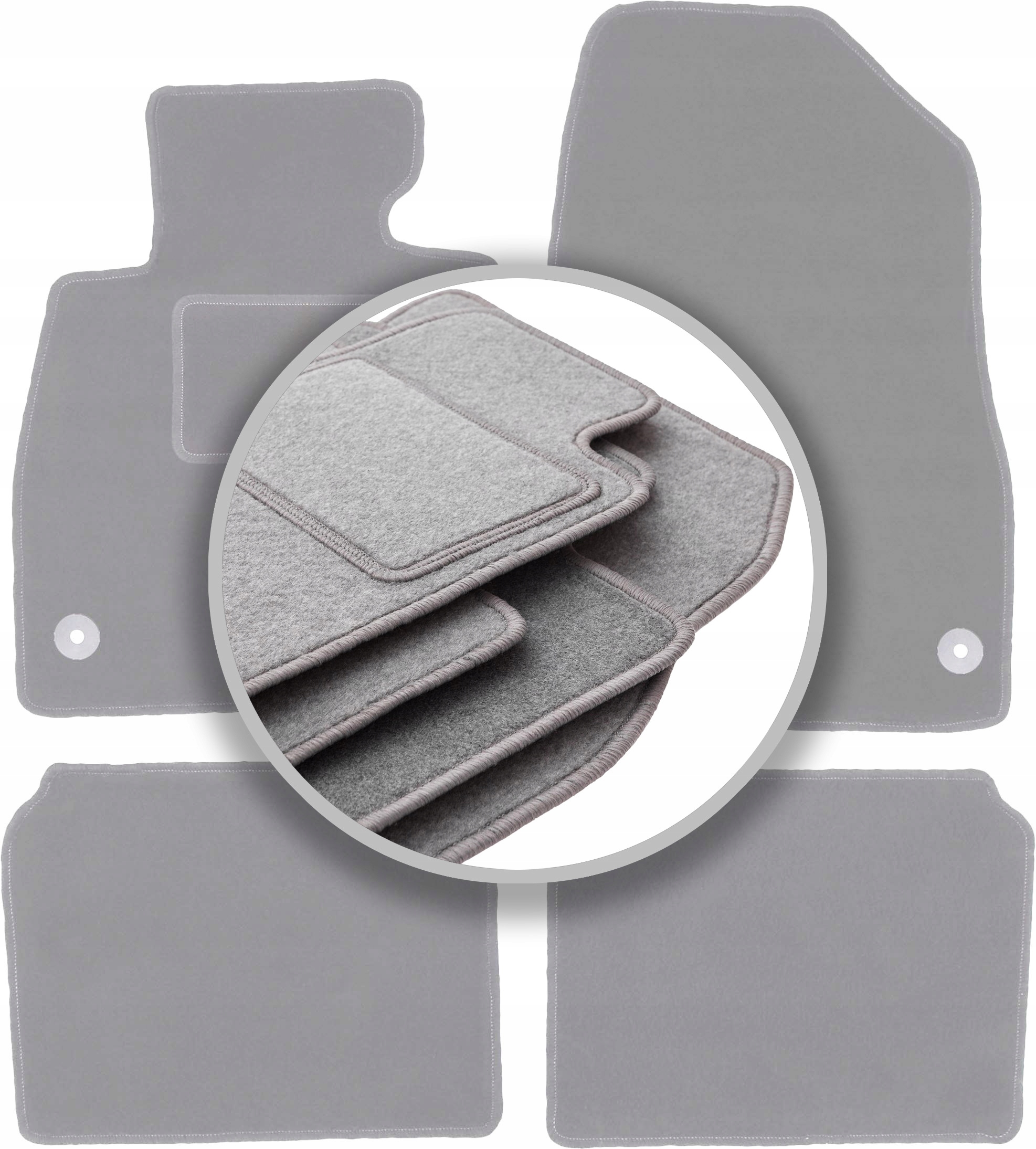 Velurové koberce Oslo šedé pro: Mazda 6 Gj III kombi 2012-