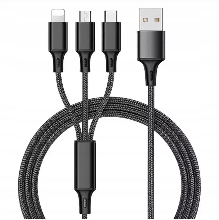 

Kabel Ładowarka 3w1 Micro Typ-c do iPhone Usb-c 5A