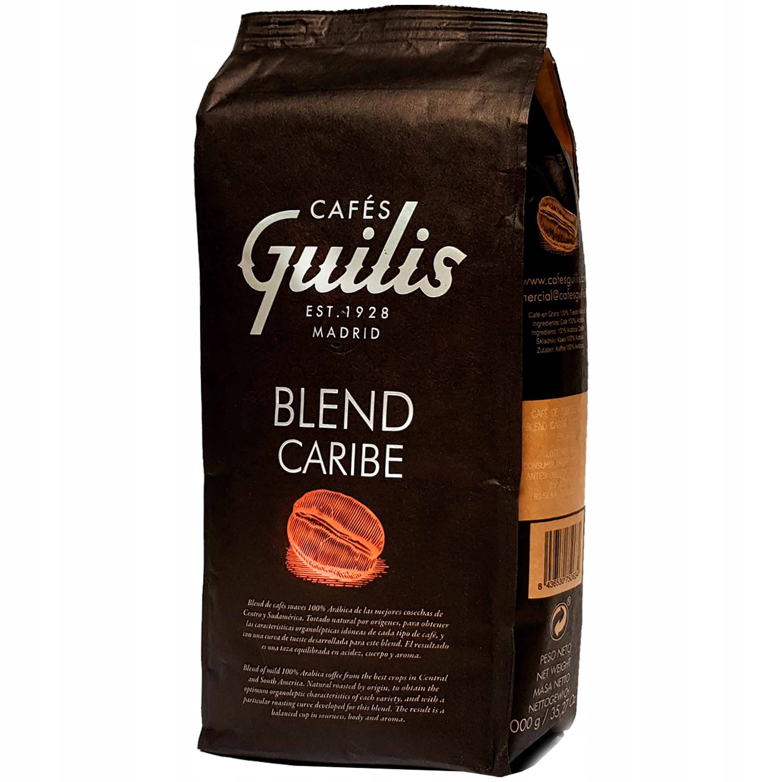 Káva zrnková 100% Arabica Cafes Guilis Blend Caribe 1 kg Káva do kávovaru