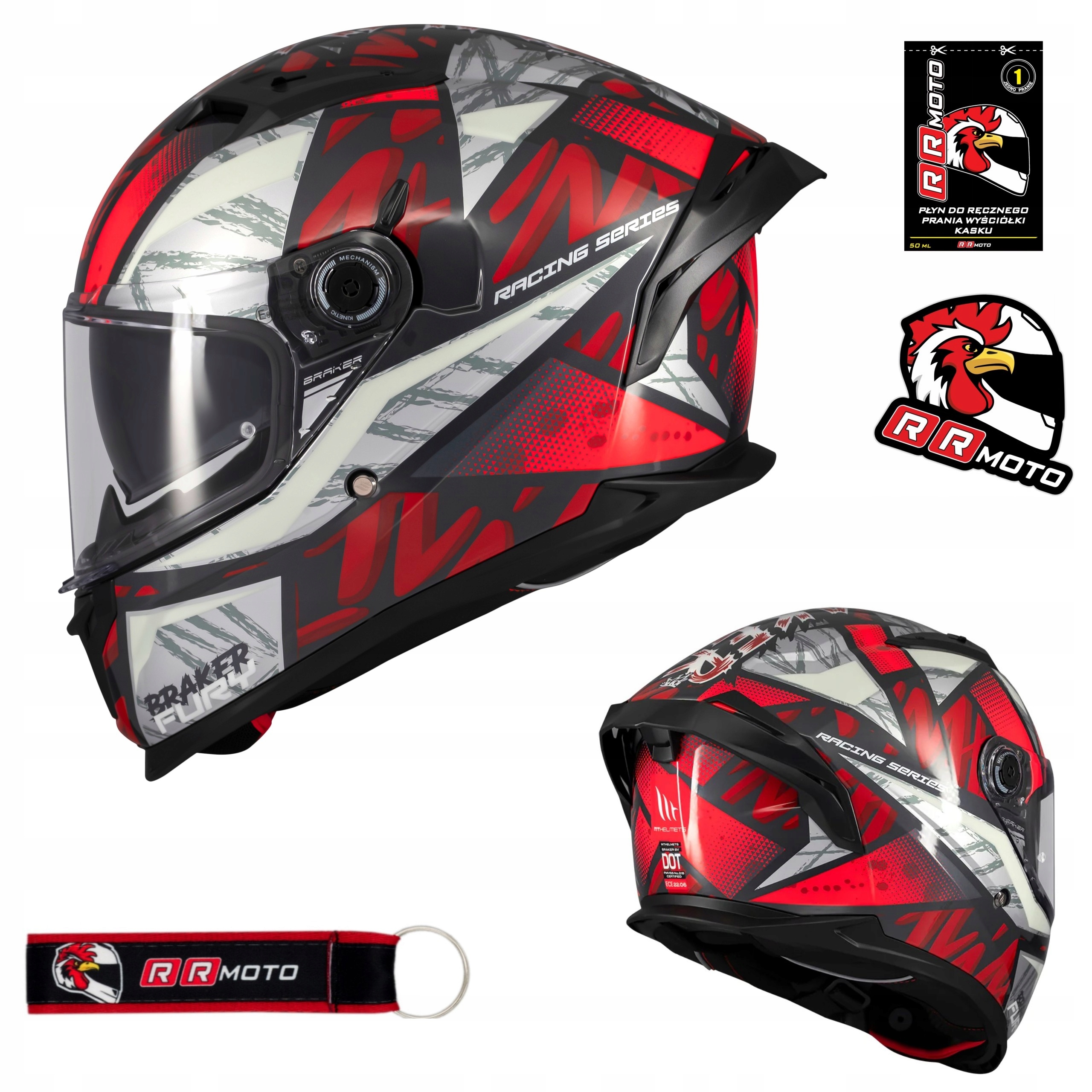 Integrálna motocyklová prilba Mt Braker Sv Fury Black/grey/red čierna Darčeky