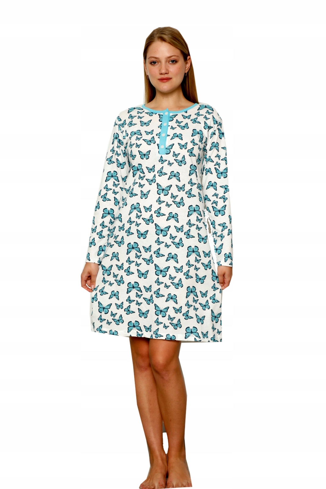 Koszula nocna długi rekaw koszulka damska L/XL