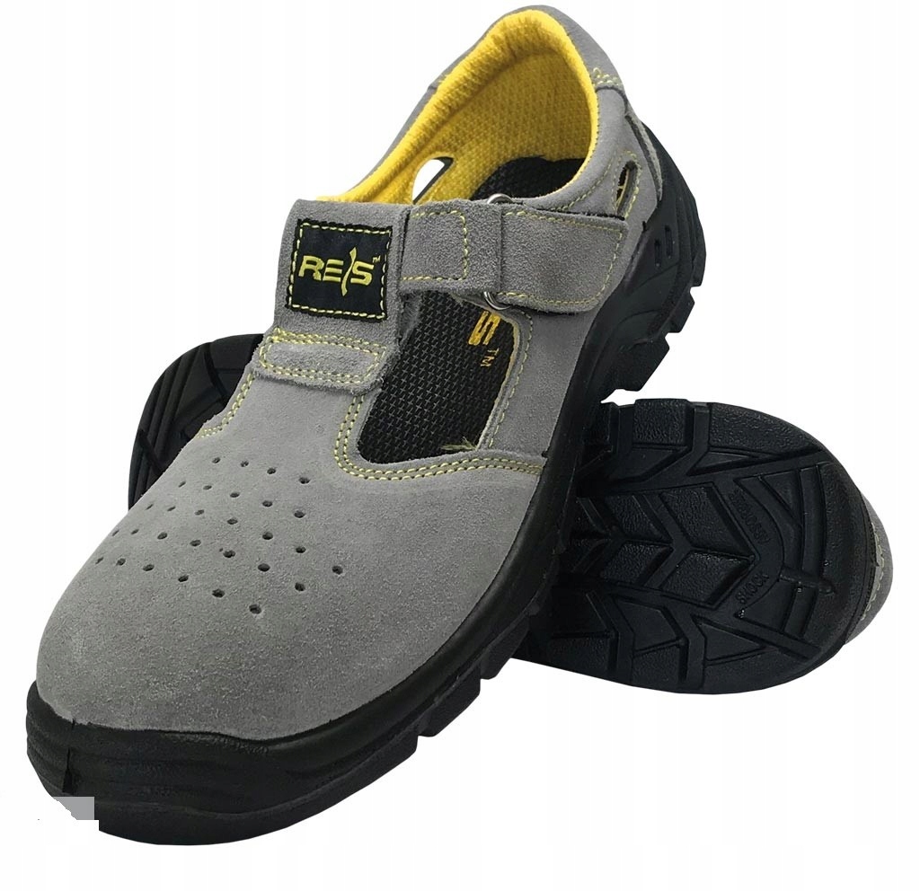 Buty Zawodowe Reis Bryesvel-s-ob 45 Stalowo-żółty