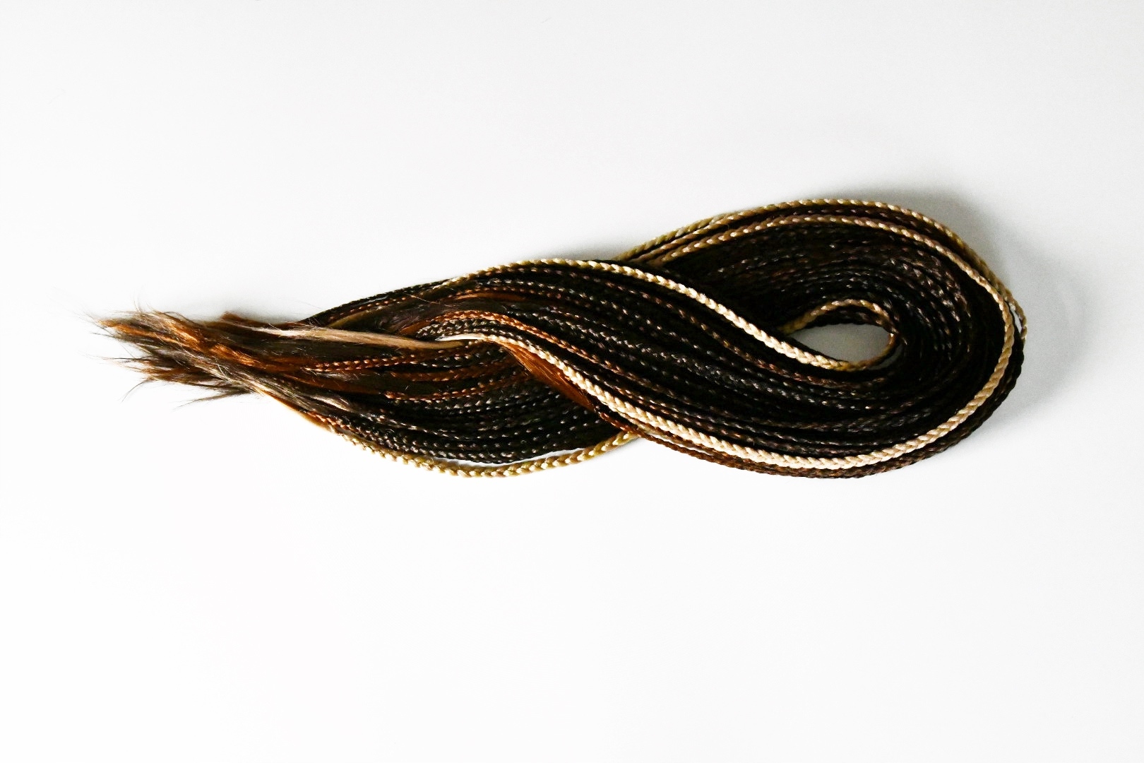 Sada opakovaně použitelných copánků 60 kusů, 120 konců hnědá