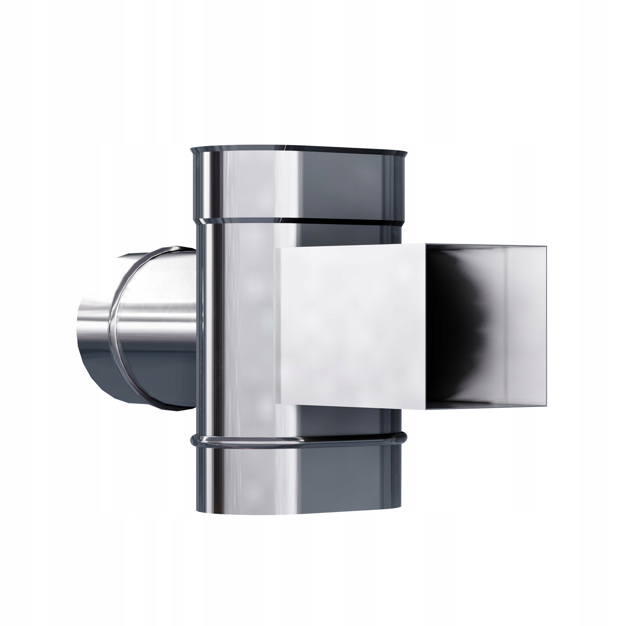 Ko T-rozdělovač oválný 140x250 mm gr 0,8 mm 90 st s protilehlou čistící vložkou