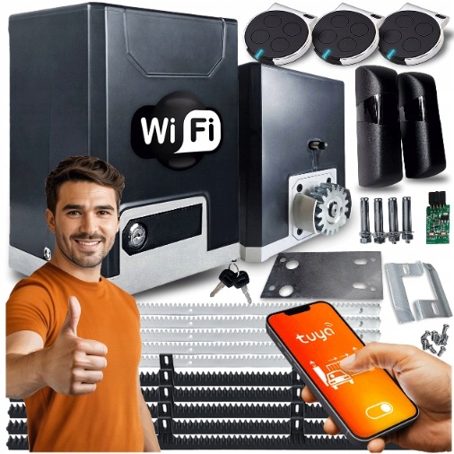 Set Pohon Pro Posuvnou Bránu 600 kg lišty 3 ovladače Wifi Tuya Automat