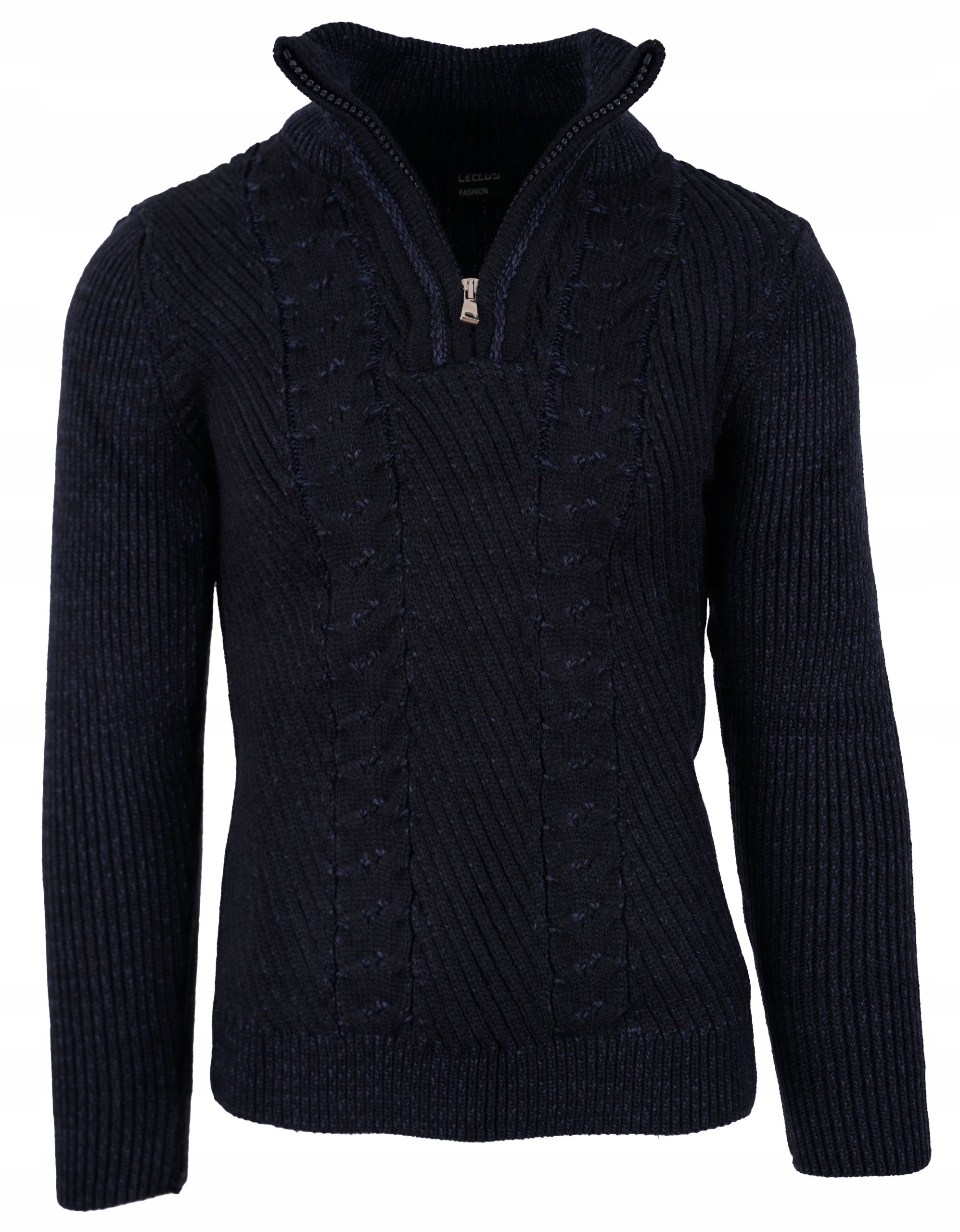 SWETER GOLF GRUBY WEŁNIANY GRANAT STÓJKA ZAMEK 2XL