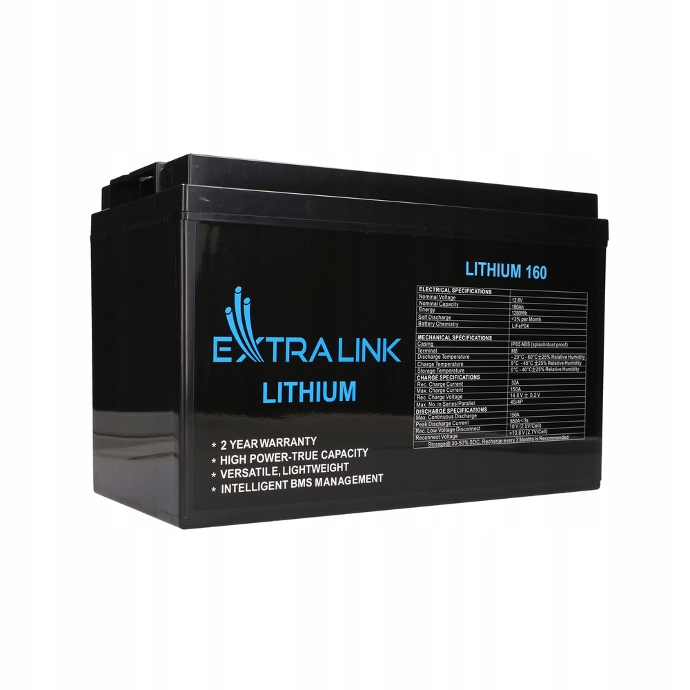Акумуляторна батарея Extralink LiFePO4 160AH 12.8V BMS