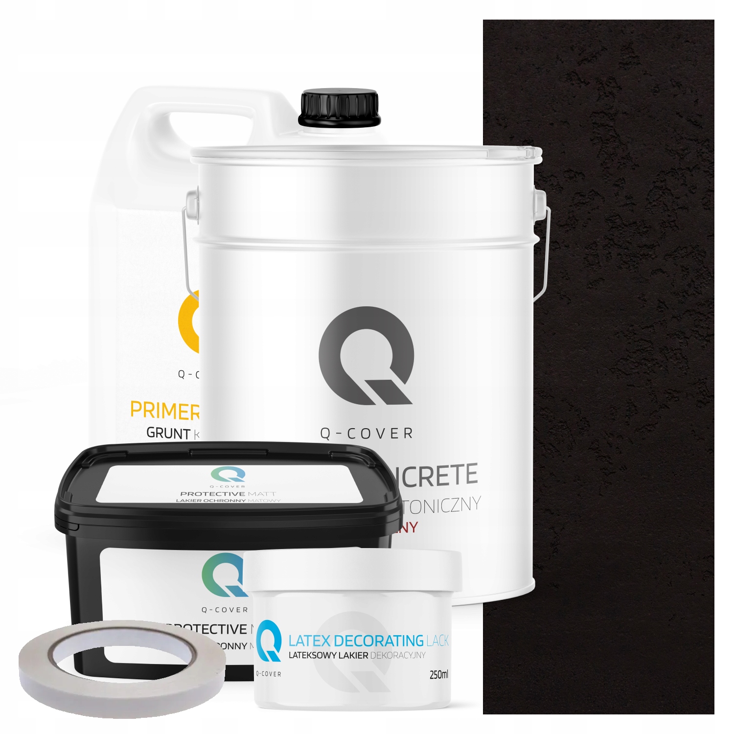 Vnitřní Architektonický Beton Set Černá Ral 9005 19kg Komplet 10m2