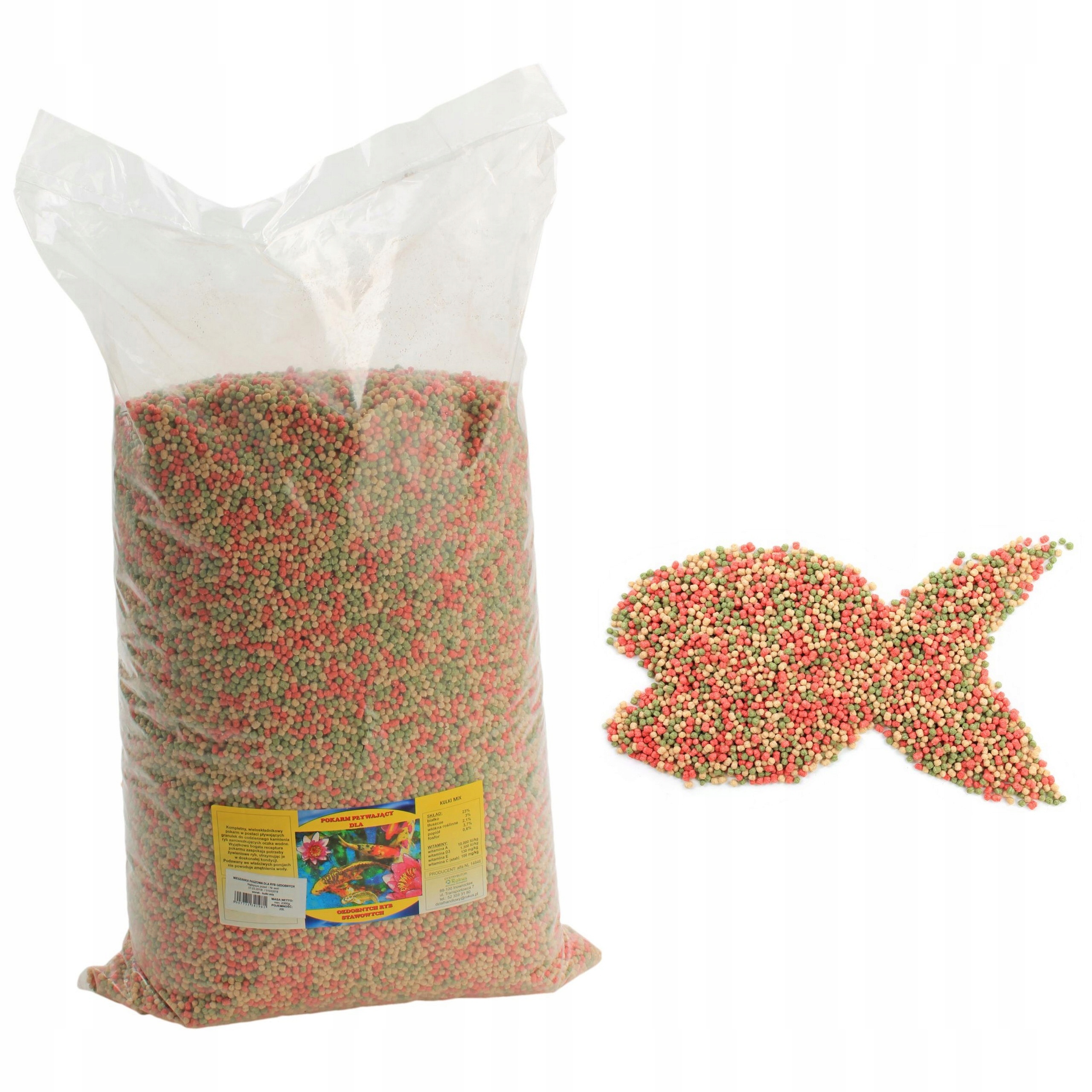 

Pokarm Dla Ryb Stawowych Koi Kulki Mix Worek 20L