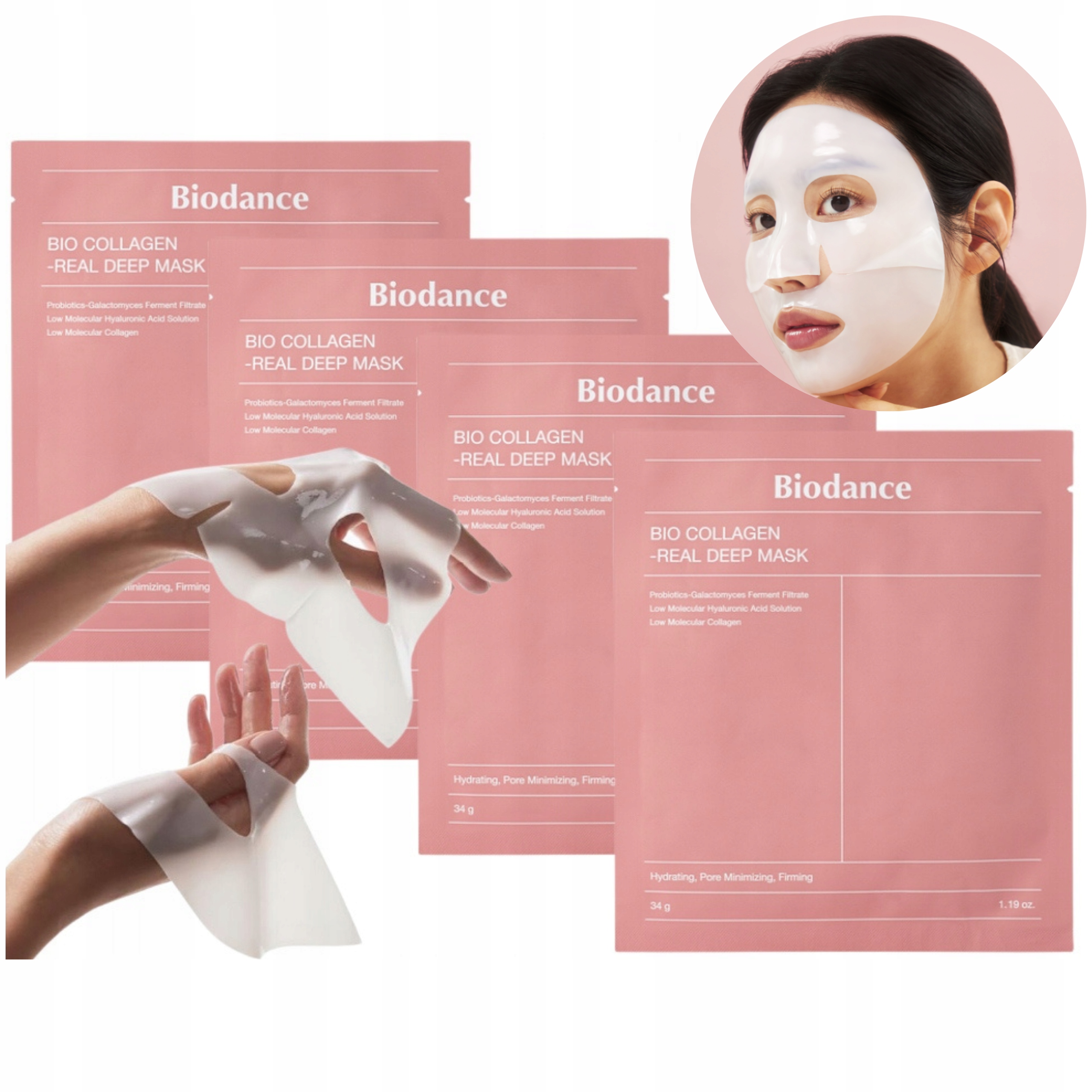 Maska kolagenowa Biodance Bio Collagen Real Deep Mask Oryginalne 4szt