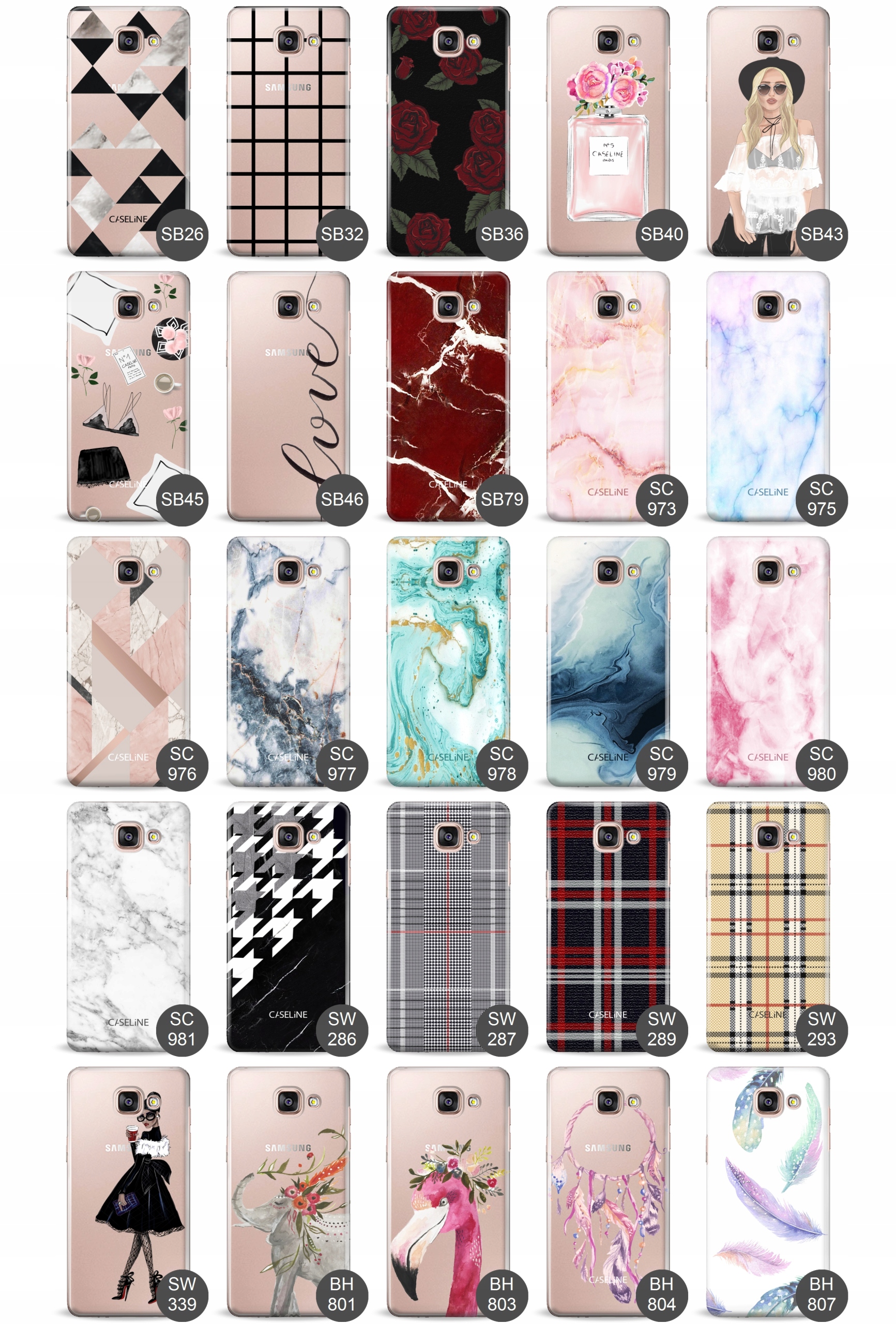 etui do SAMSUNG GALAXY A7 2016 guma wzory