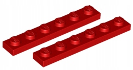 

Lego Płytka 1x6 Czerwona/Red (3666/366621) 2szt