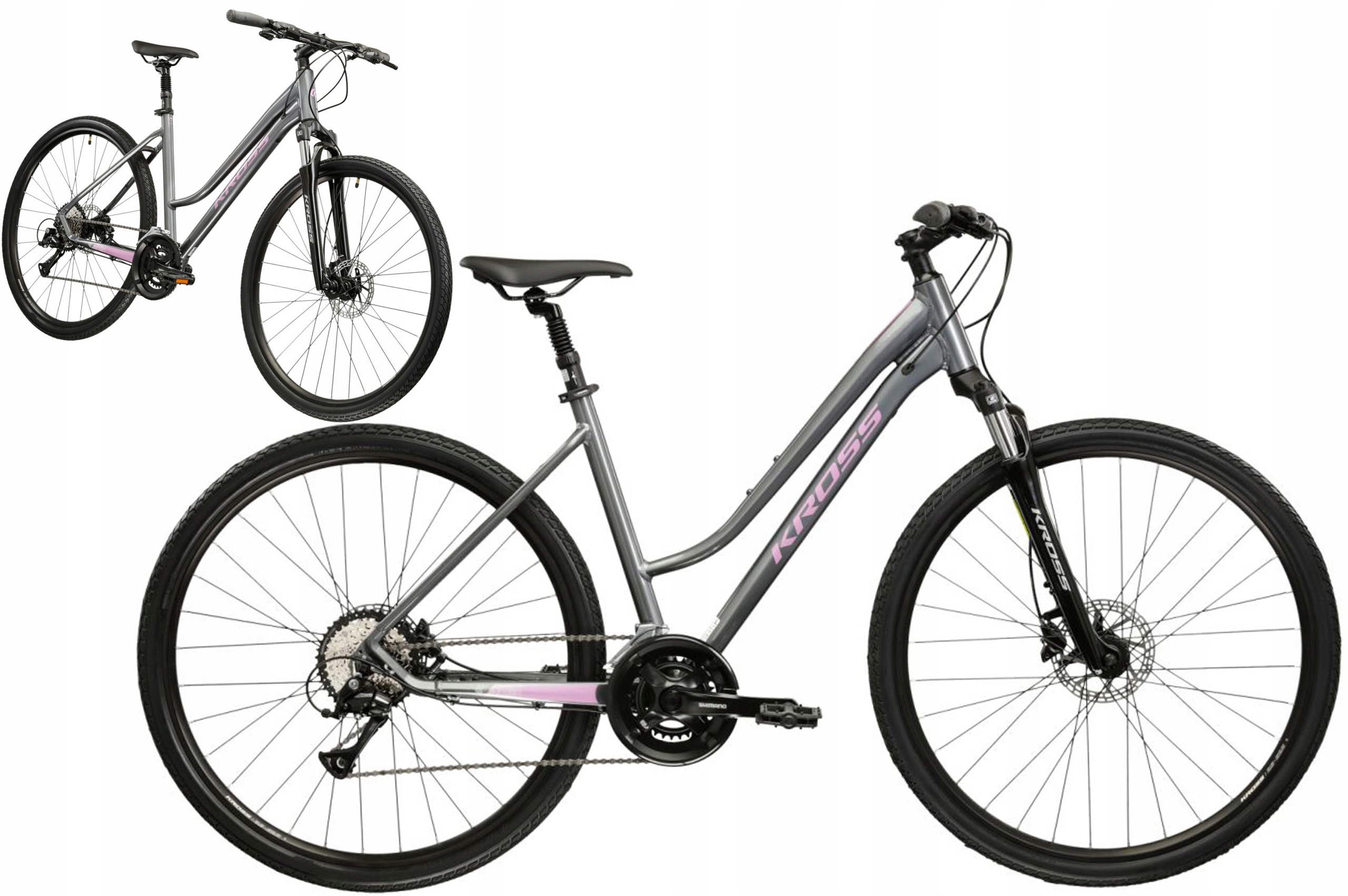 Rower crossowy 28" Kross Evado 4.0 rama L 19" szary różowy R25