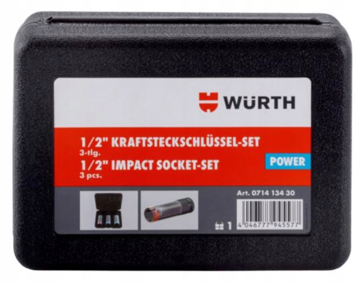 ZEST.NASADEK POWER 1/2CAL- 3 ELEM Wurth Liczba elementów w zestawie 3