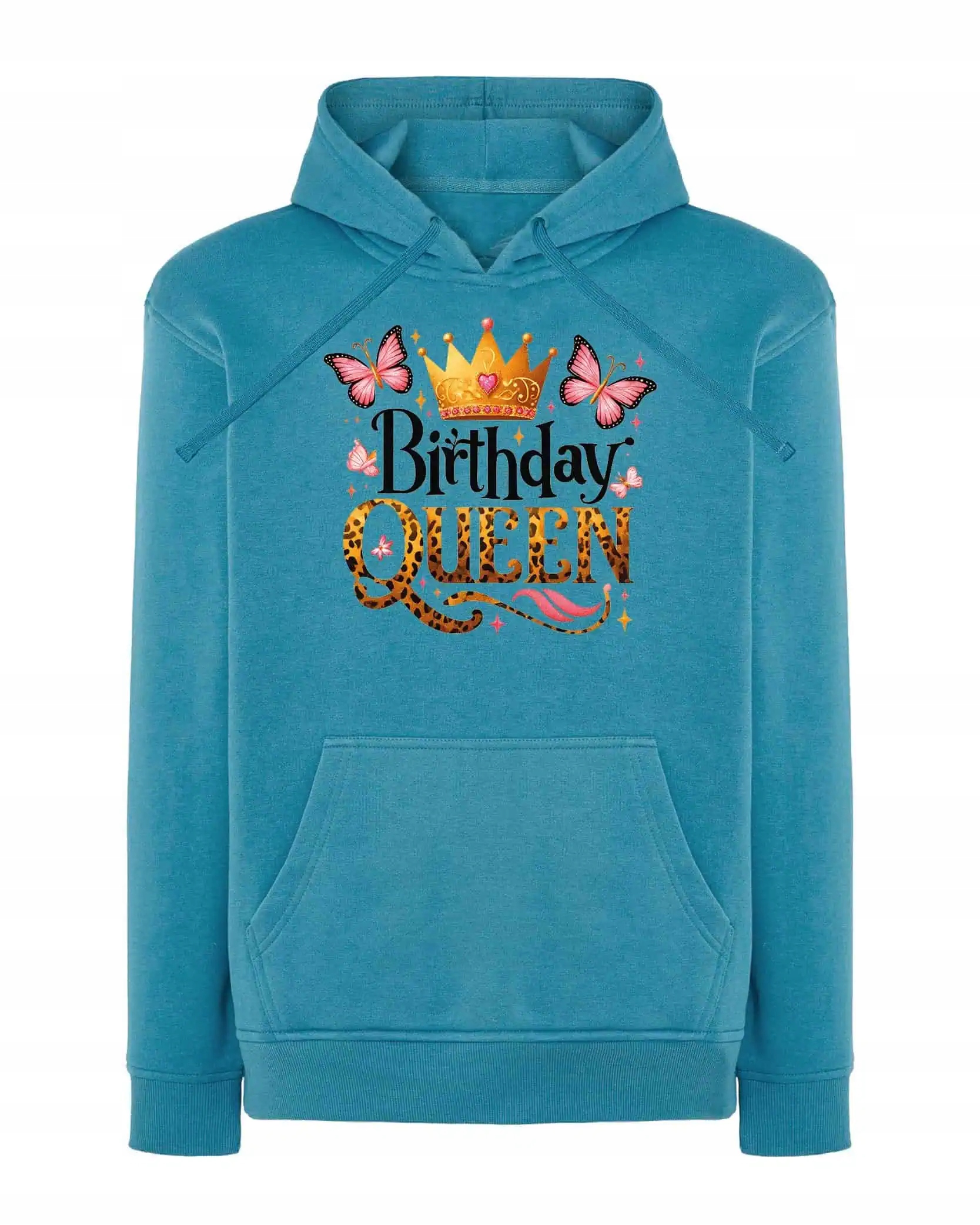 Mikina s kapucí Narozeniny Královna Queen Party Světle modrá M