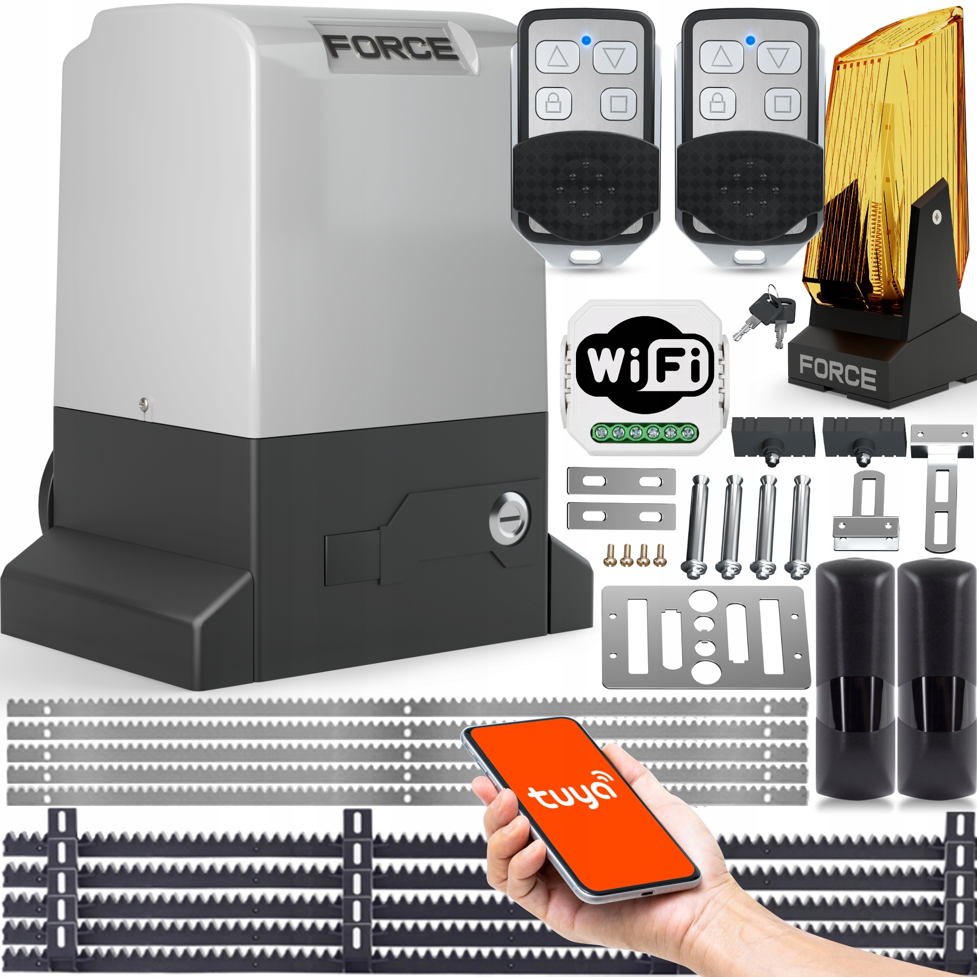 Set Pro Brány Force 2000 Kg Wifi 5x Lišta Lampa