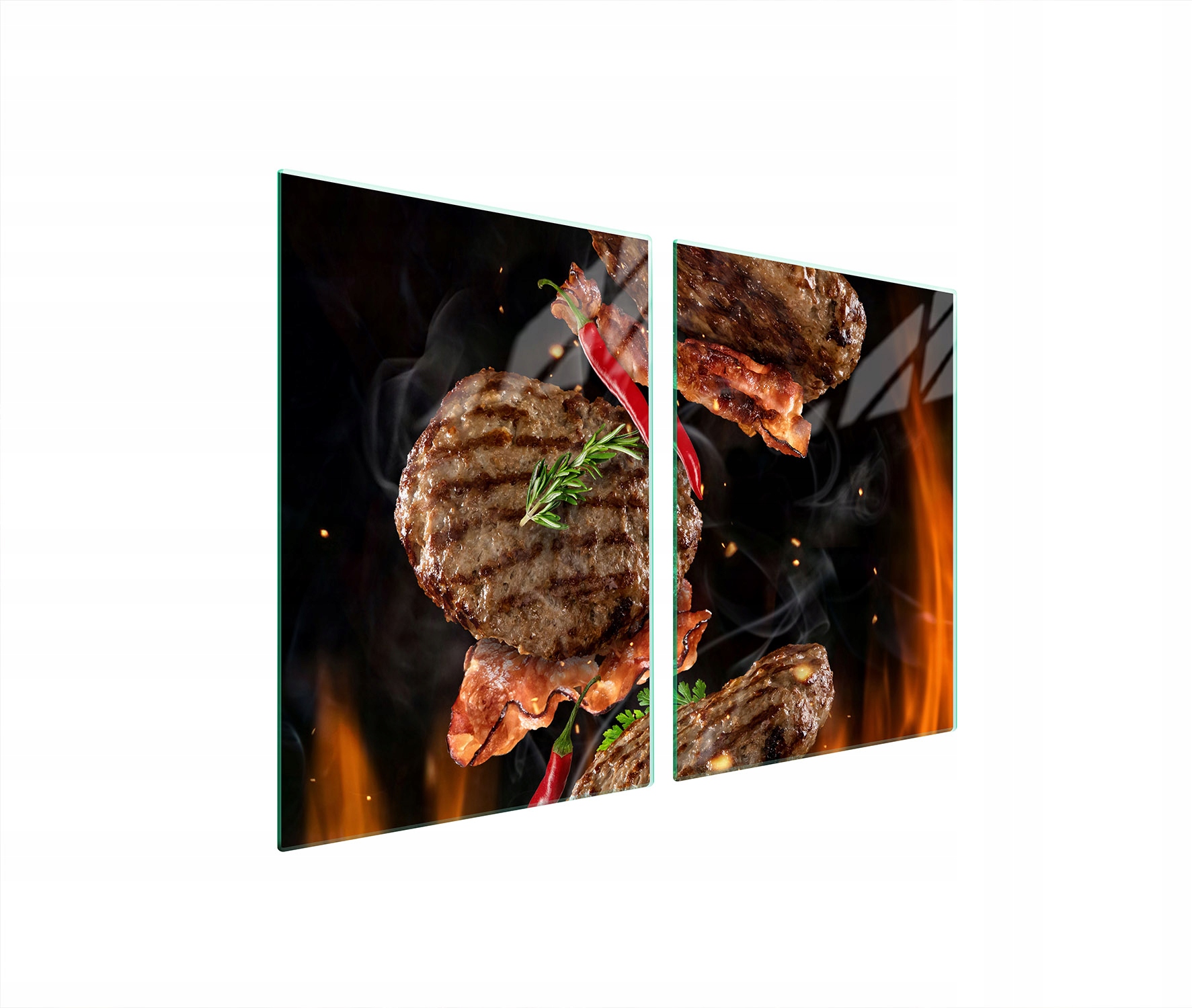 Skleněná Ochranná Deska Do Kuchyně 2x45x52 Grill Tvrzené Sklo