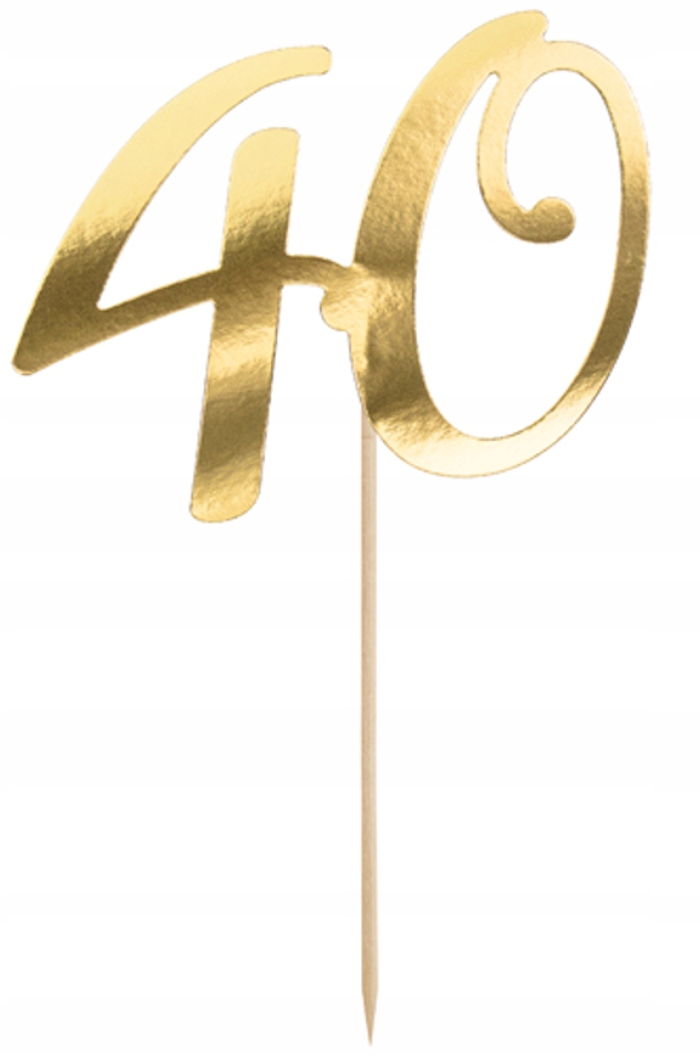 

Topper Dekoracja Na Tort Złota 40 URODZINY-2623