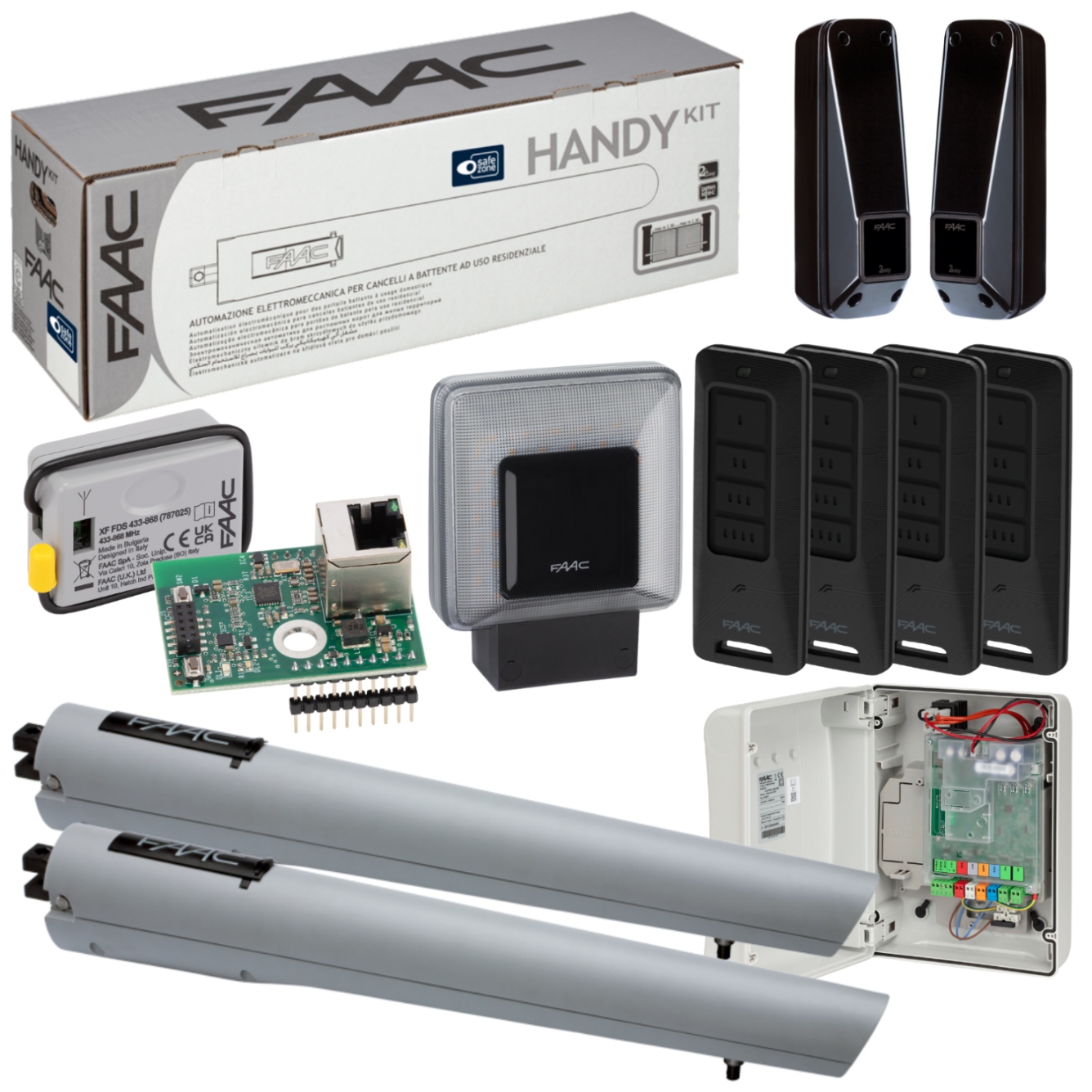 Faac Handy+ Xwbl- WiFi Lan+ Lampa+ Pilot 4szt napęd bramy dwuskrzydłowej