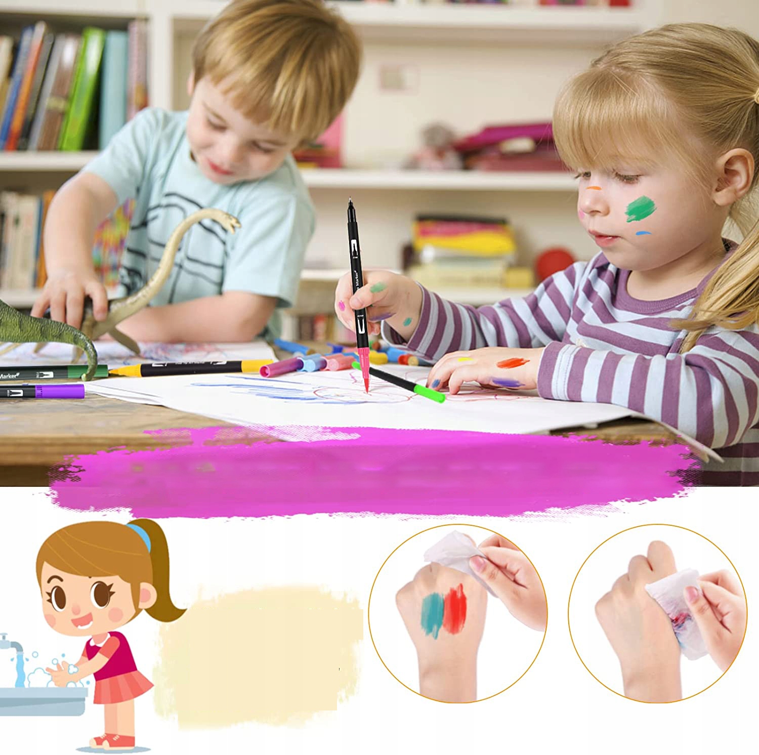 MARKERY AKWARELOWE DWUSTRONNE ZESTAW 100 SZT+BAG EAN (GTIN) 0191491452970