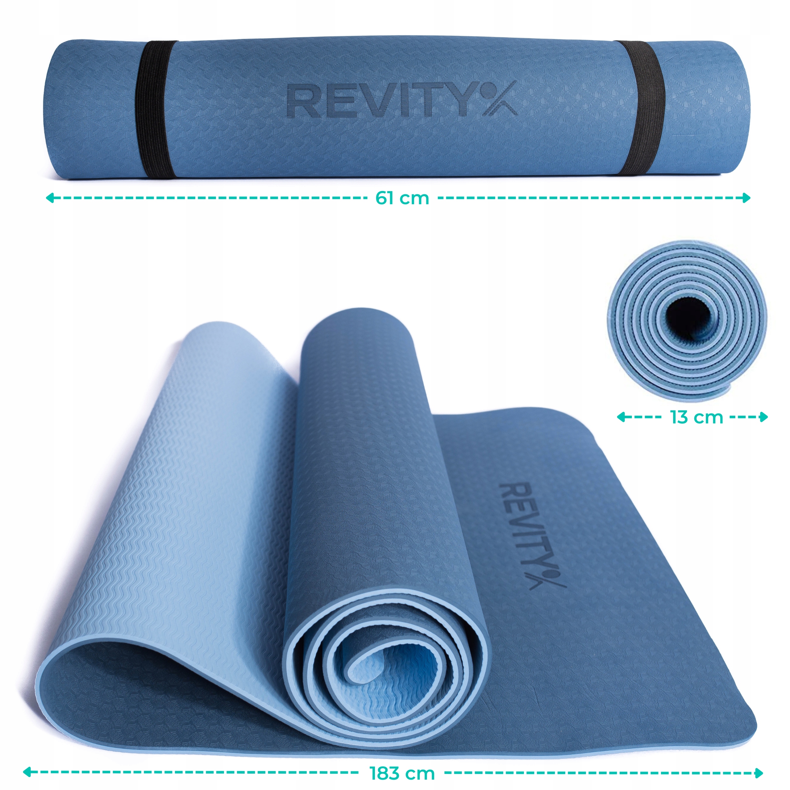 MATA DO ĆWICZEŃ JOGI ANTYPOŚLIZGOWA GIMNASTYCZNA GRUBA WYGODNA KARIMATA Długość 183 cm