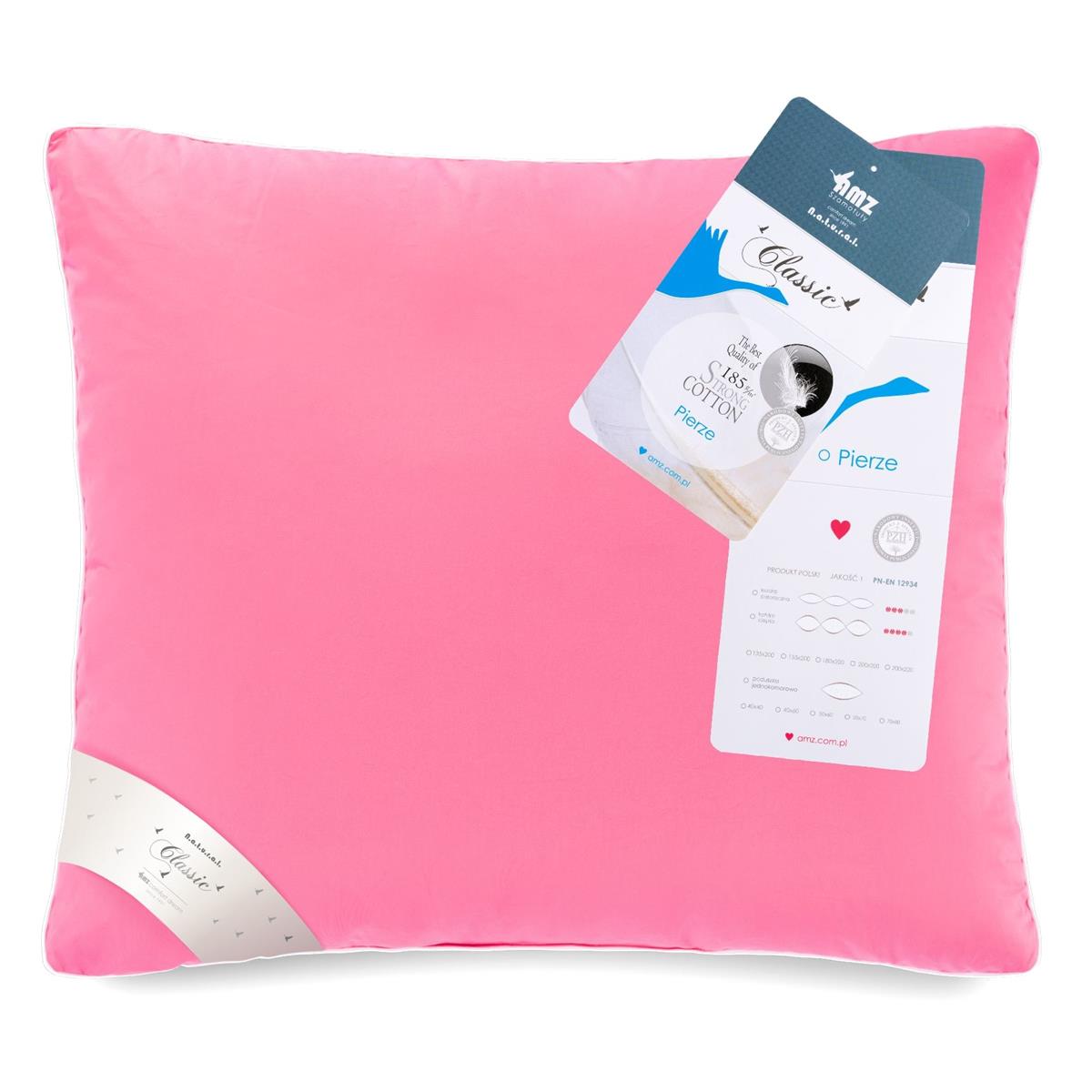 Polštář z peří 70x80 Amz růžový