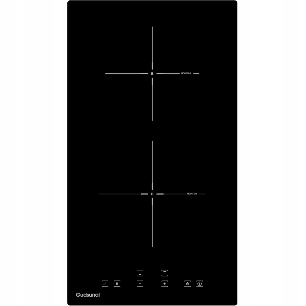 Vestavná indukční varná deska Gudsunal 2 pole, 3600 W, černá