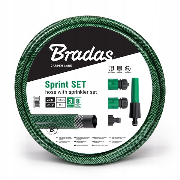 

Bradas wąż ogrodowy 1/2 20 mb z końcówkami Set