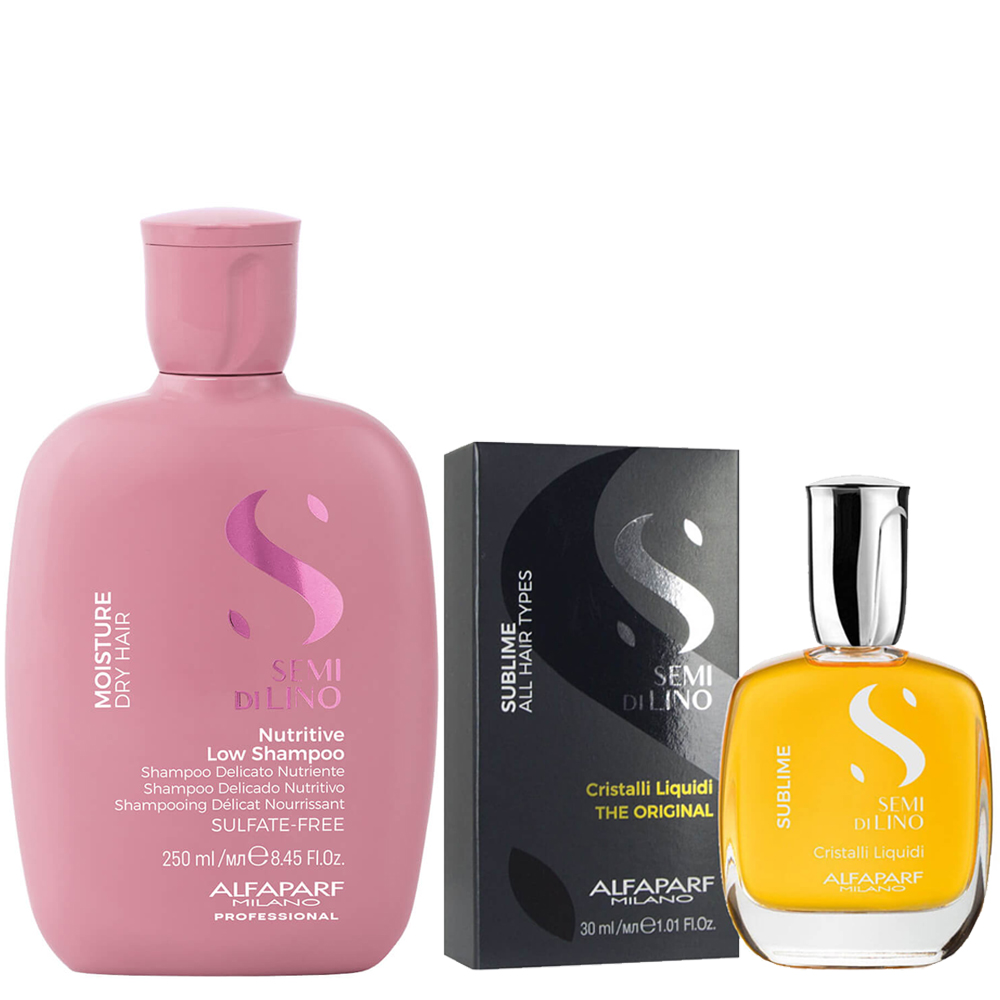 Alfaparf Semi di Lino Moisture hydratační sada šampon křišťály