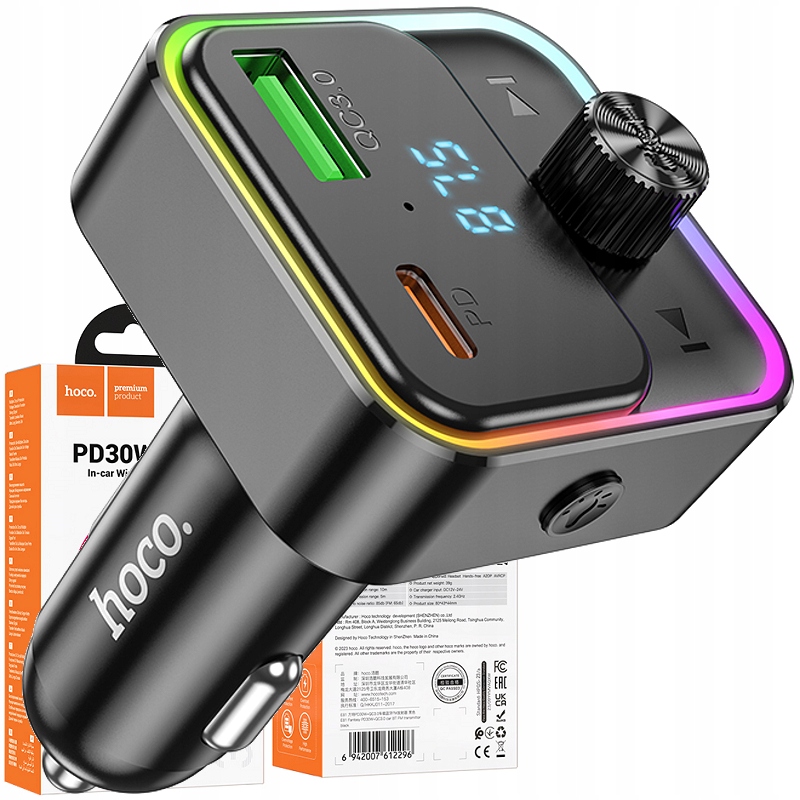 Transmiter Typ Typu C Usb-c Type-C z szybkim ładowaniem PD30W QC3.0 18W Led