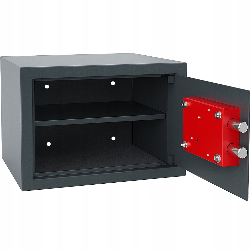 Sejf Na Klucz Z Półką Do Domu Biura Firmy Kasa Pancerna Dwupiórowy Duży