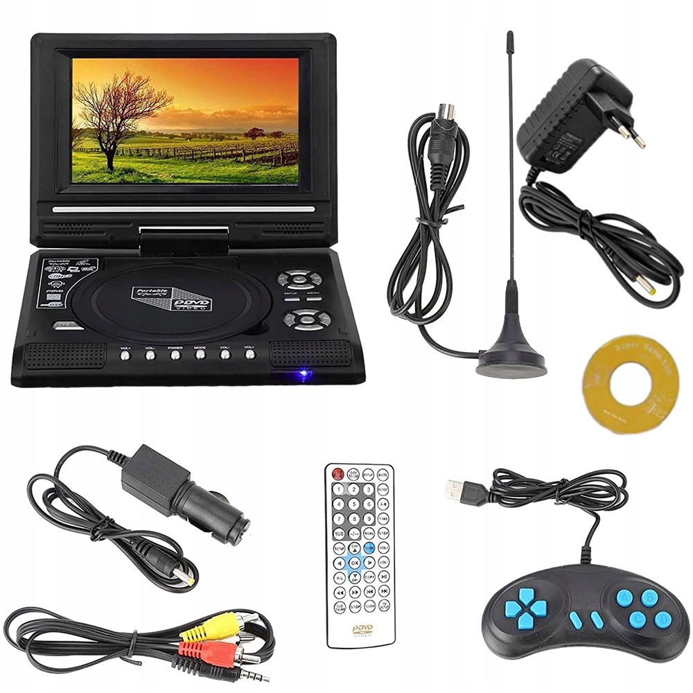 Sada Přenosný DVD Přehrávač Mini LCD 7.8" Hd