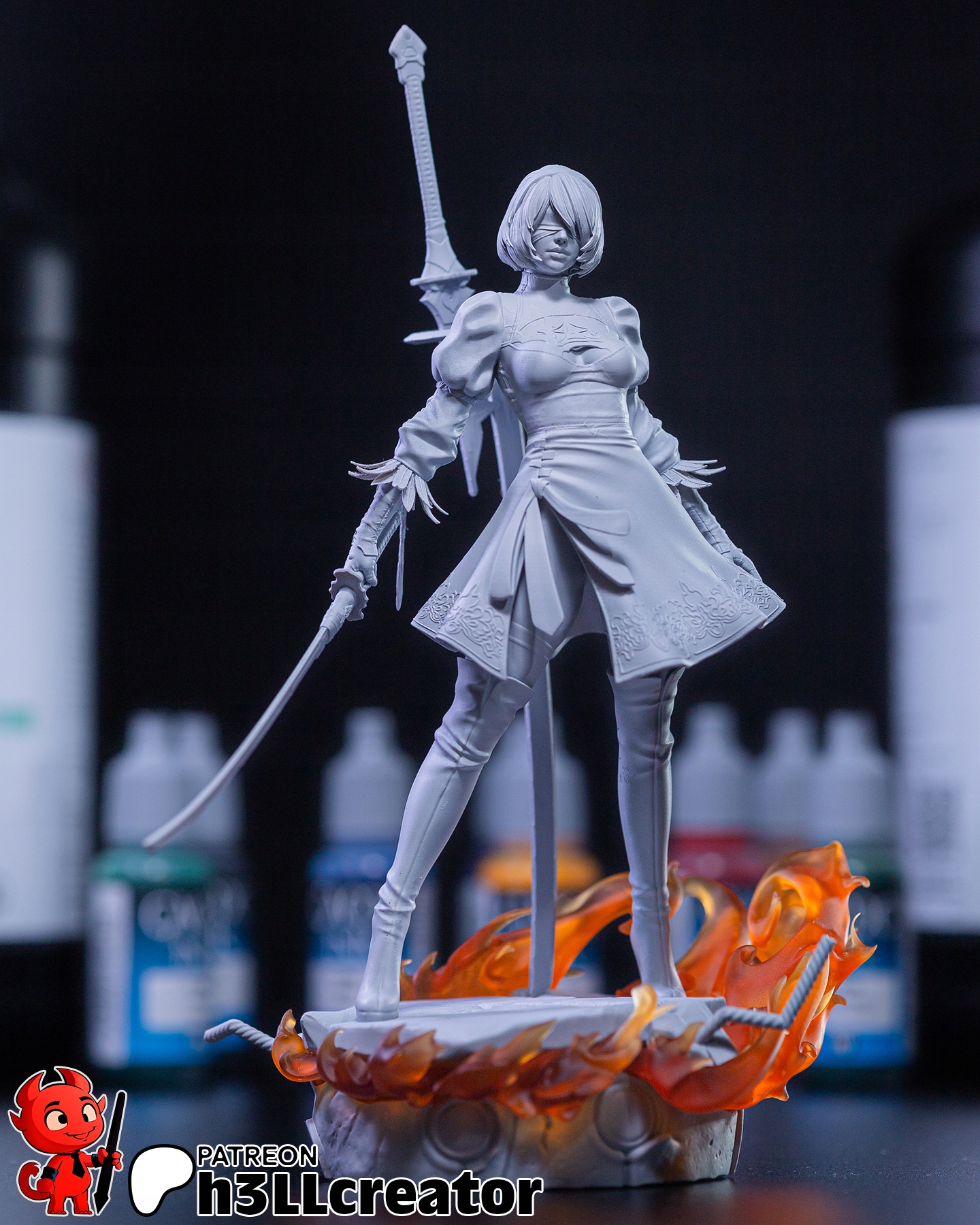 Figurka 2b NieR: Automata h3LL creator 3D tisk 12K