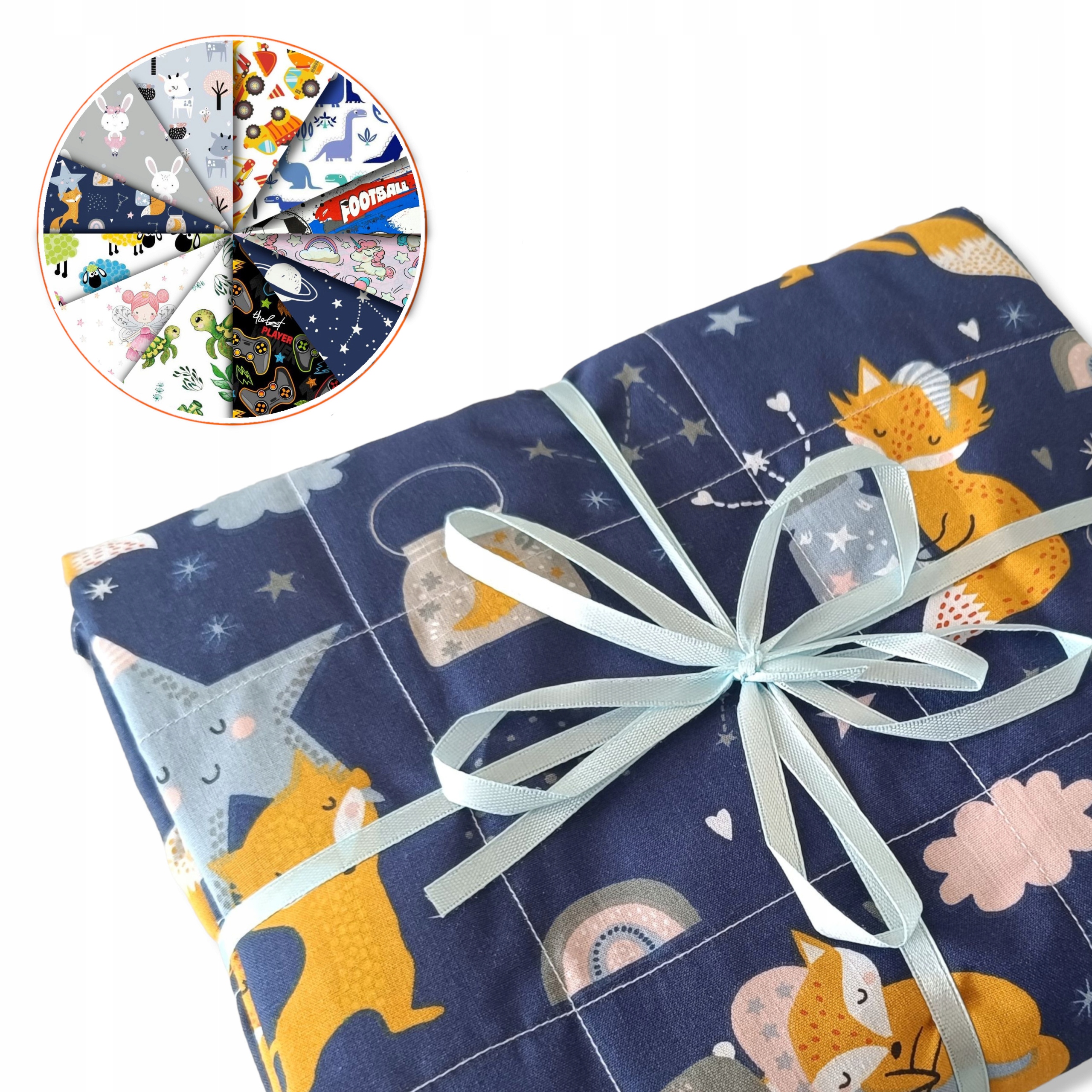 kołdra obciążeniowa 100x150 2kg kołderka sensoryczna dla dzieci