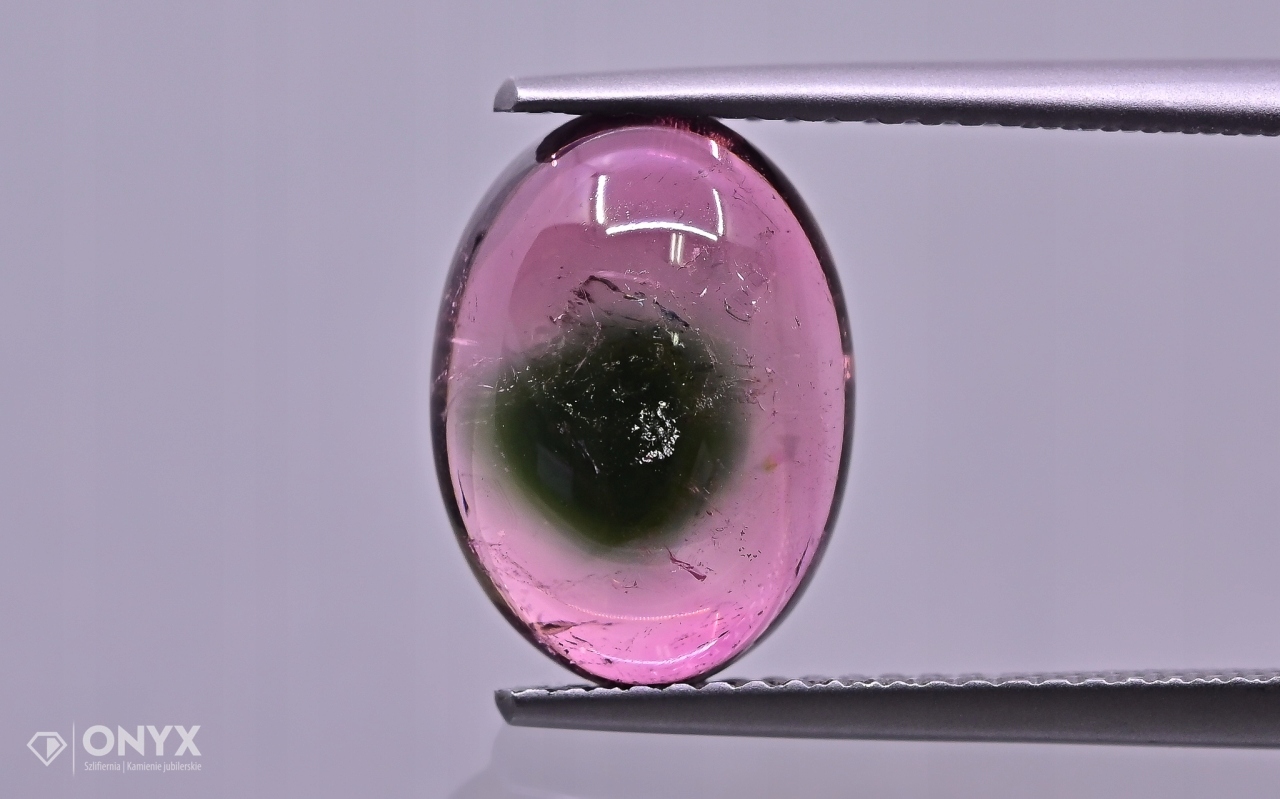 Turmalín Melounový kabošon ovál 12,5x9,5 mm