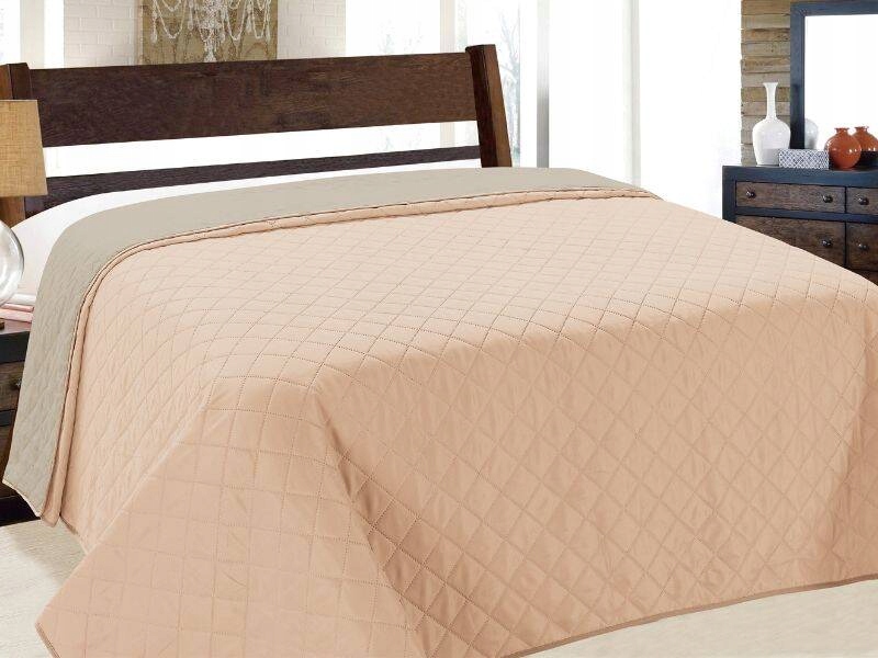 Oboustranný přehoz Vigo Pikovaná růžová světle šedá Pled Kapa 220 x 240 cm