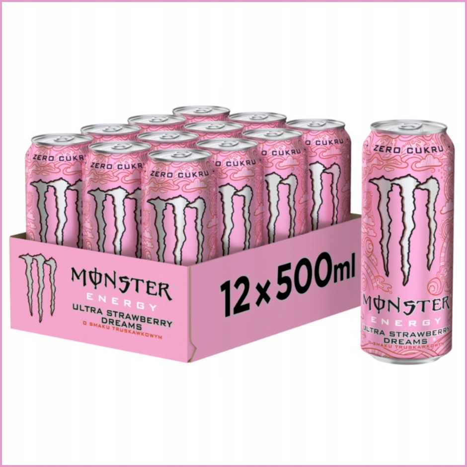 12 x Monster Energy Ultra Strawberry Dreams Energetický nápoj 500 ml