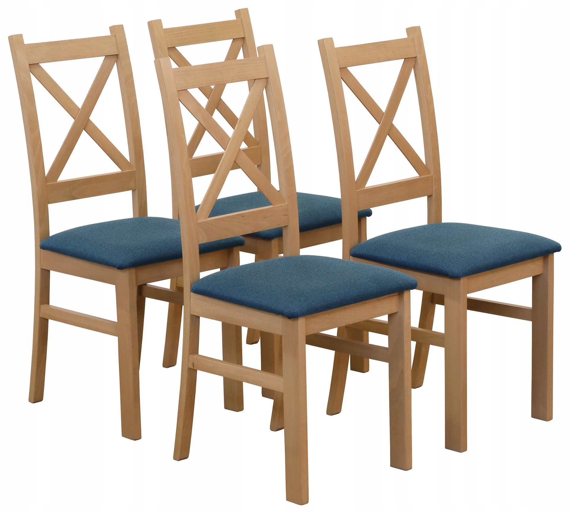 Sada 4x Čalouněná židle do obývacího pokoje a kuchyně Dub Artisan/Tyrkys