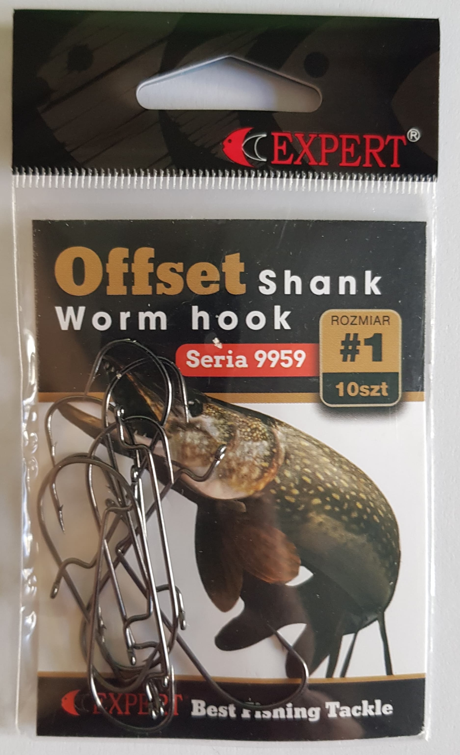 Haczyki Expert Offset Shank Worm 9959 nr 1 brązowy