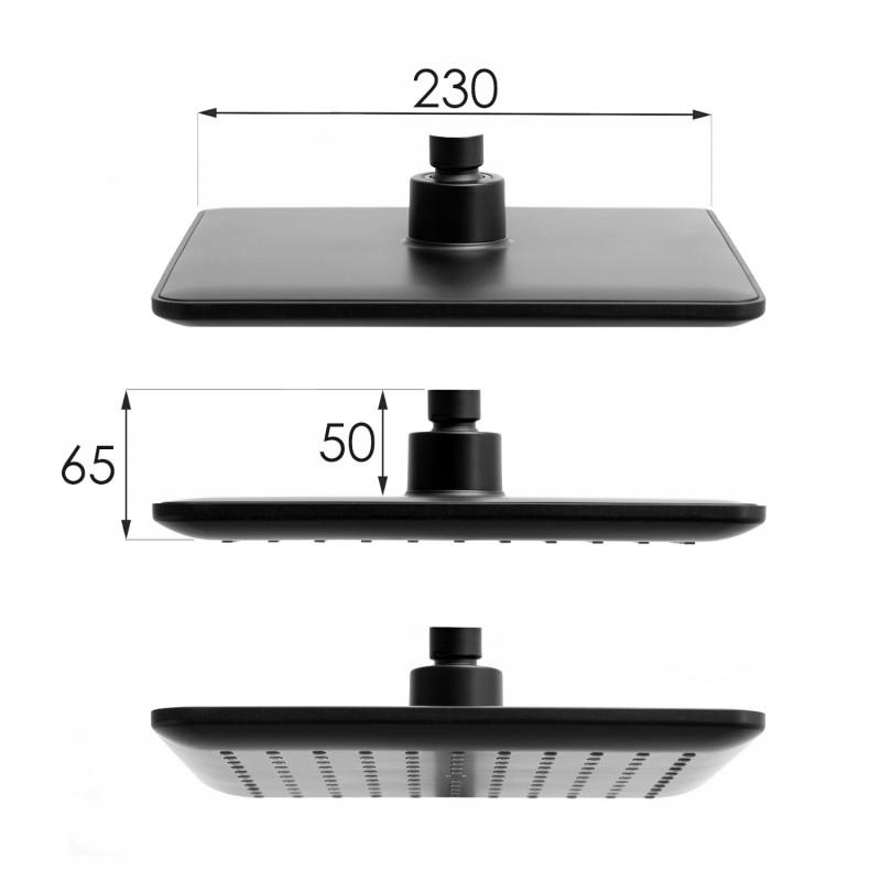BATERIA - PRYSZNICOWA Z DESZCZOWNICĄ - CZARNA LOFT Zawartość zestawu bateria prysznicowa bateria umywalkowa