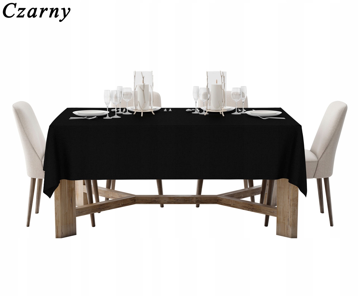 OBRUS DEKORACYJNY 140X220 GŁADKI CZARNY Typ obrus