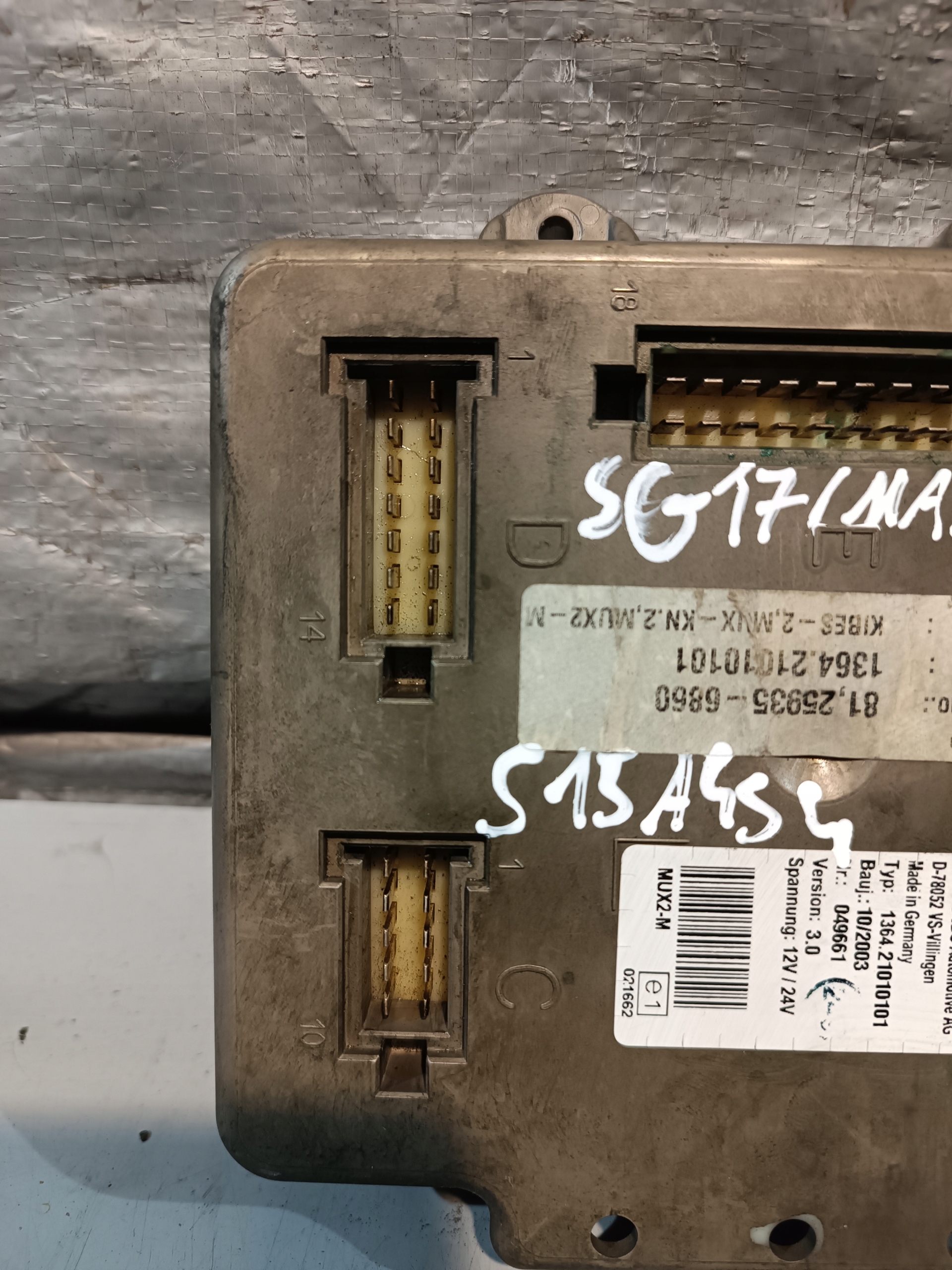 MAN AUTOBUS control unit MUX2-M 1364.21010101 049661 VERSION 3.0