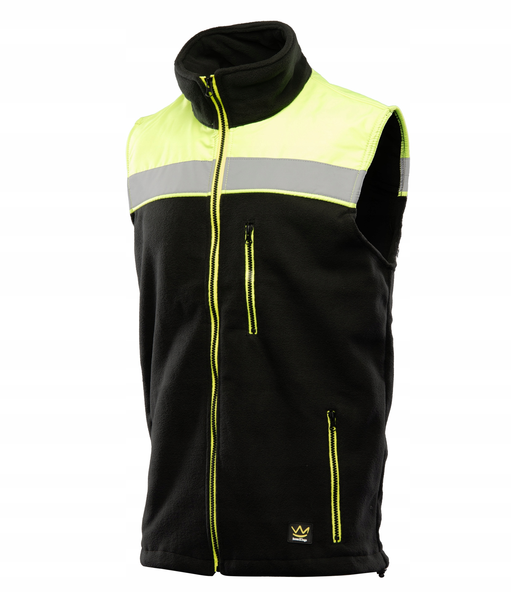 Bezrękawnik roboczy polarowy odblaskowy OSTRZEGAWCZY WYGODNY ciepły na zimę Rozmiar L