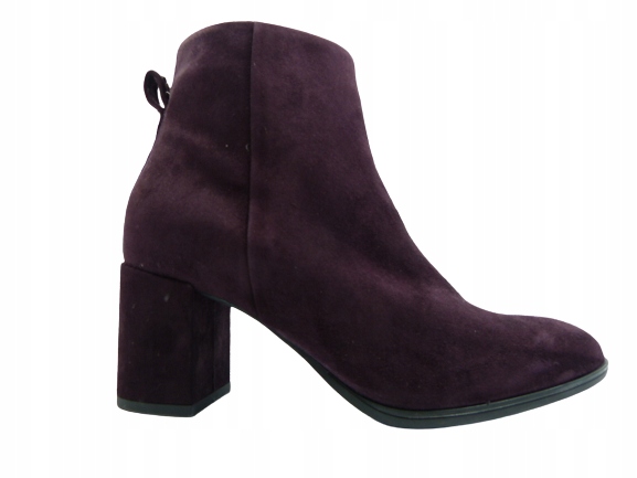 Burgundské kotníkové boty kožené semišové elegantní dámské pohodlné boty Sala 37