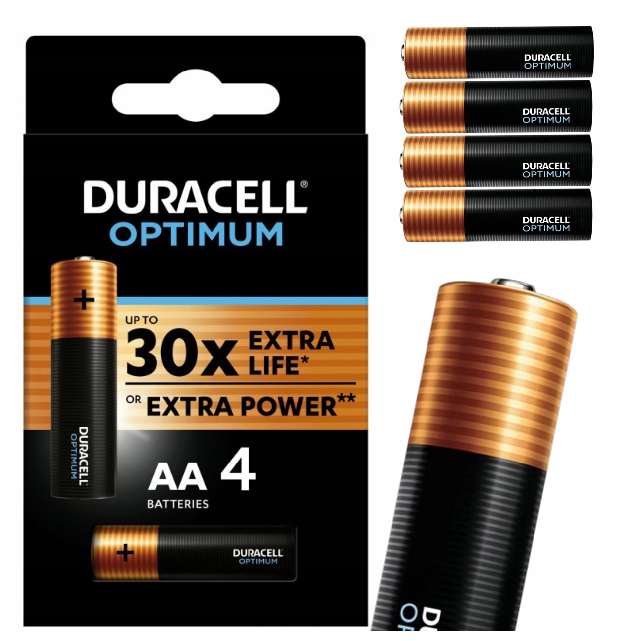4x Duracell Optimum LR6 AA baterie alkaliczne