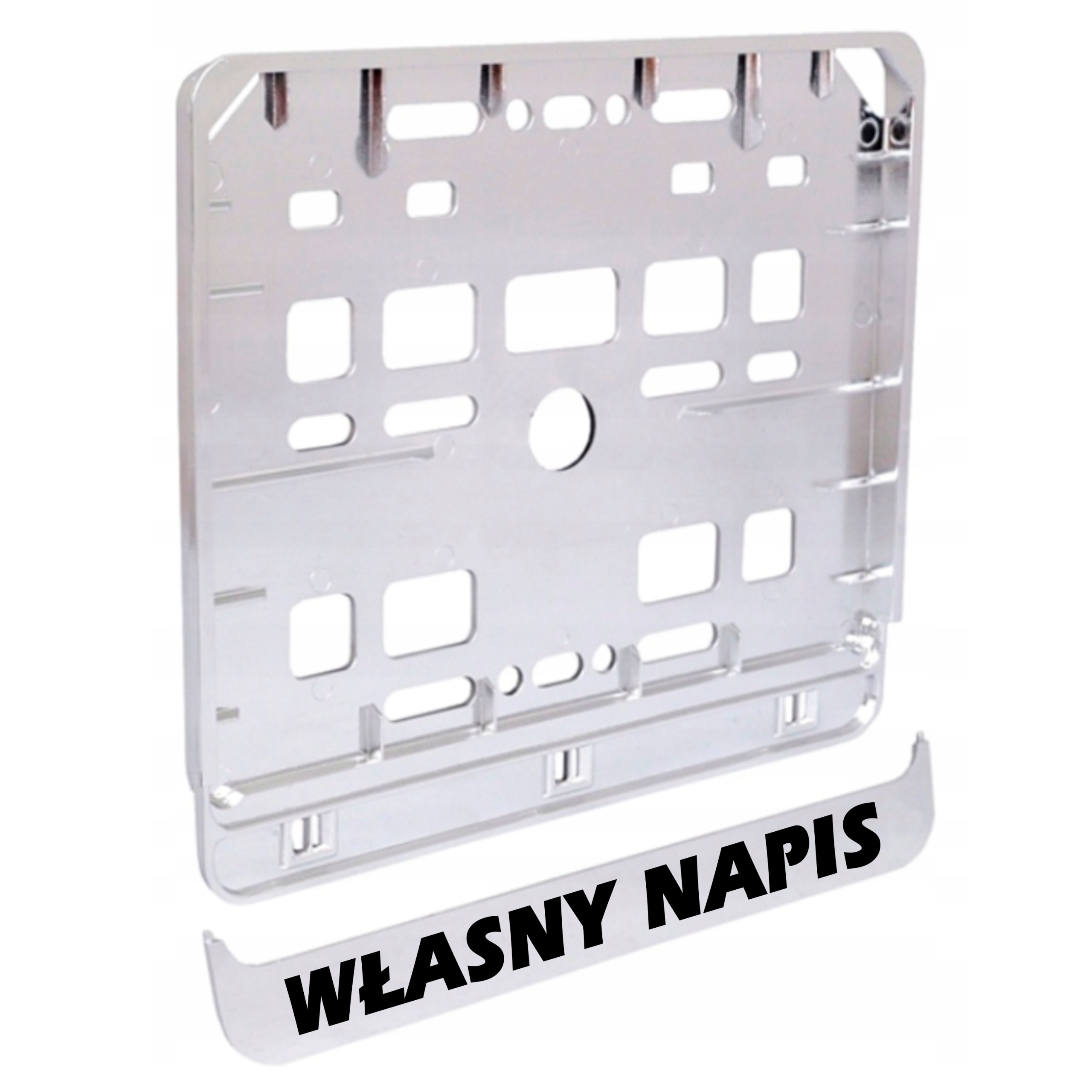 RAMKA REJESTRACJI MOTOCYKLOWA CHROM własny napis