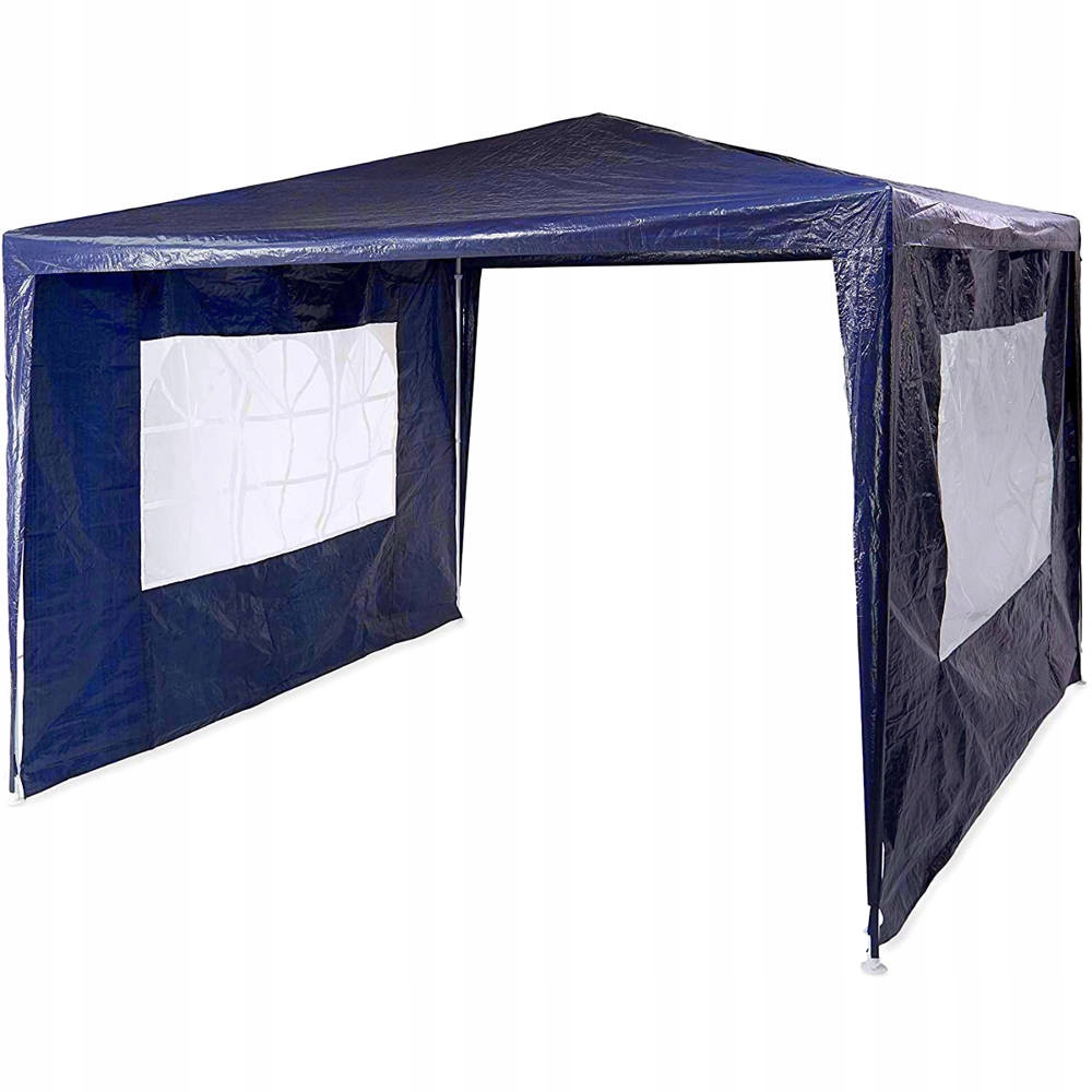 Zahradní Pavilon Altán 3x3 m Stan 2 stěny s Okny Modrý